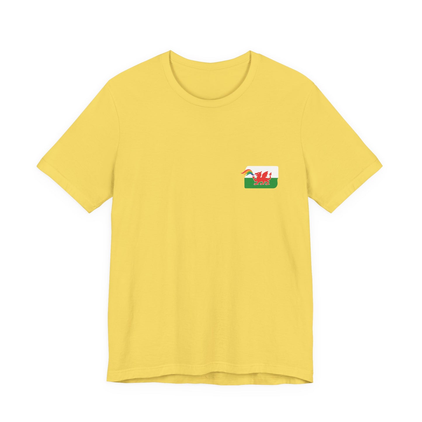 Welsh Dragon Rainbow Tee (Unisex) — Yma o Hyd Graphic T-Shirt (Double sided)