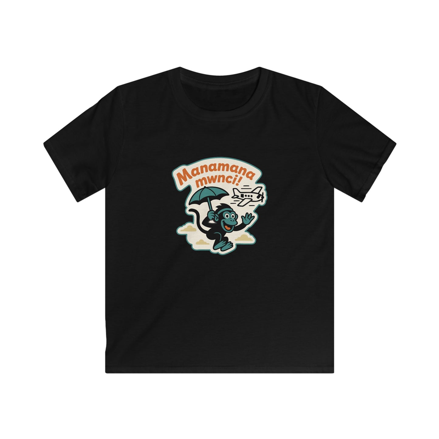 "Manamana Mwnci" - Kids Monkey Graphic T-Shirt