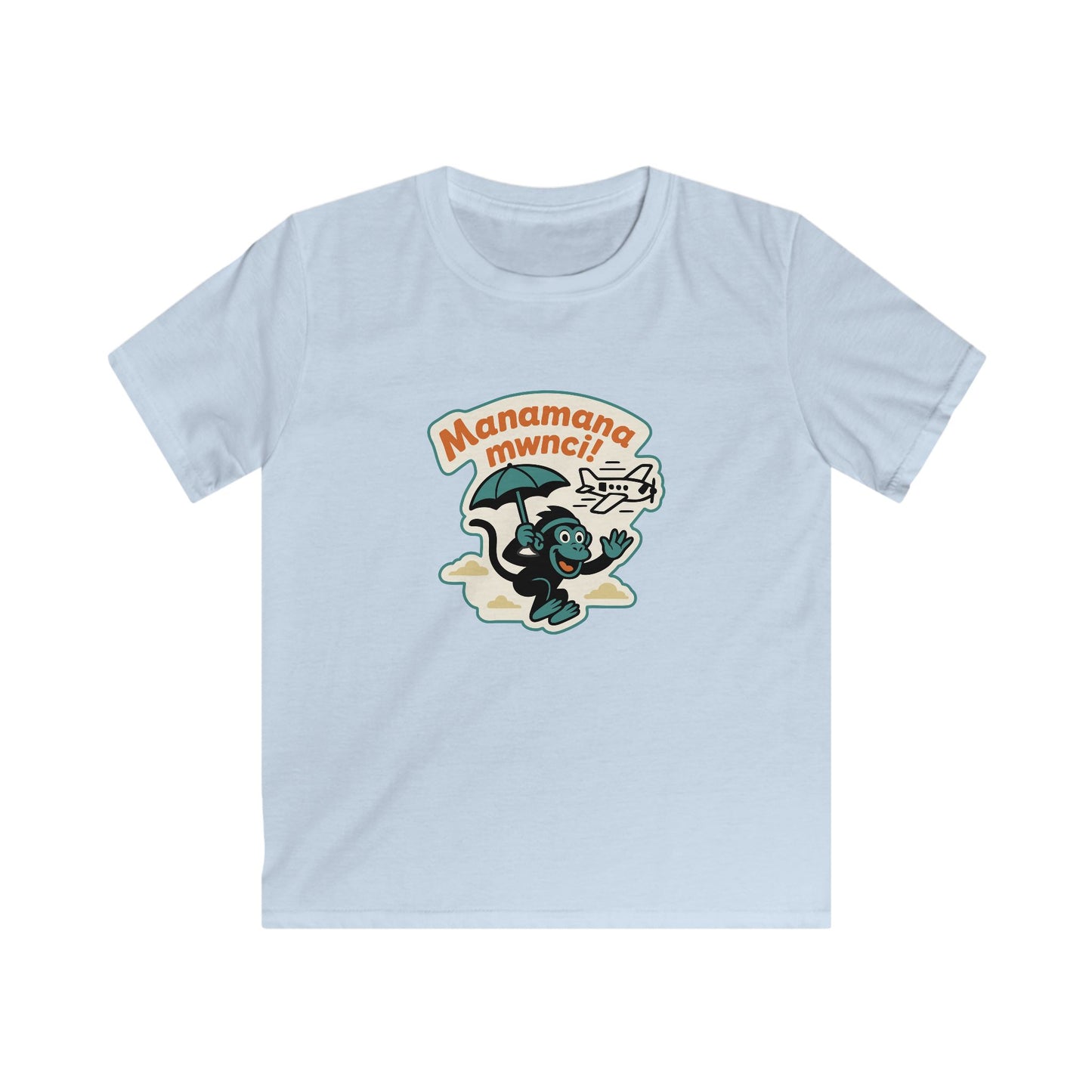 "Manamana Mwnci" - Kids Monkey Graphic T-Shirt