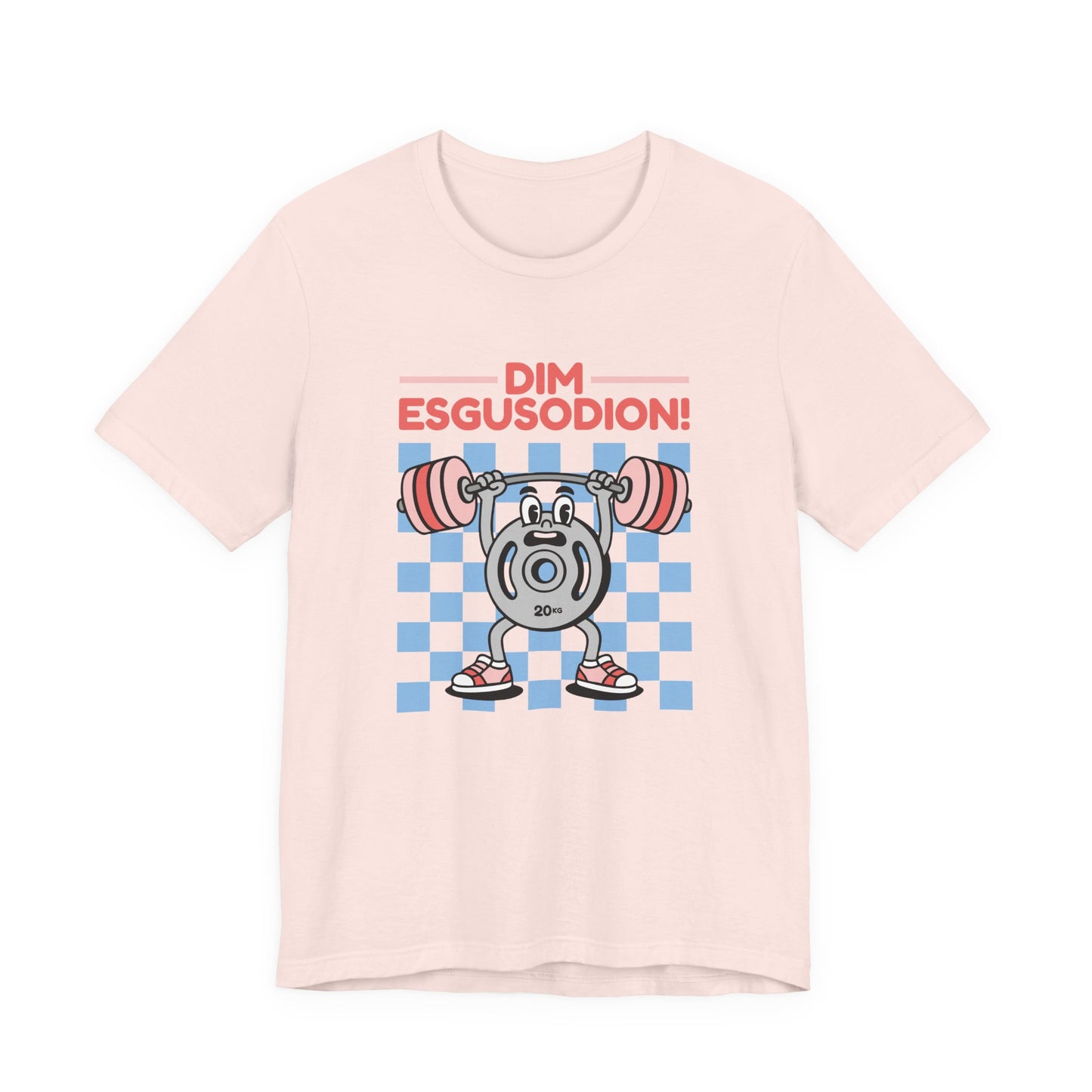 Retro "No Excuses" Gym T-Shirt — Welsh Language 'Dim esgusodion!'