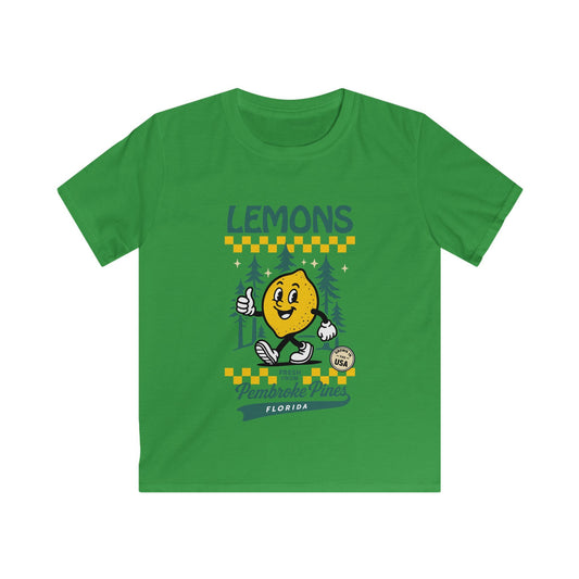 Retro Cartoon Lemon Kids T-Shirt - 'Lemons Pembroke Pines, Florida'