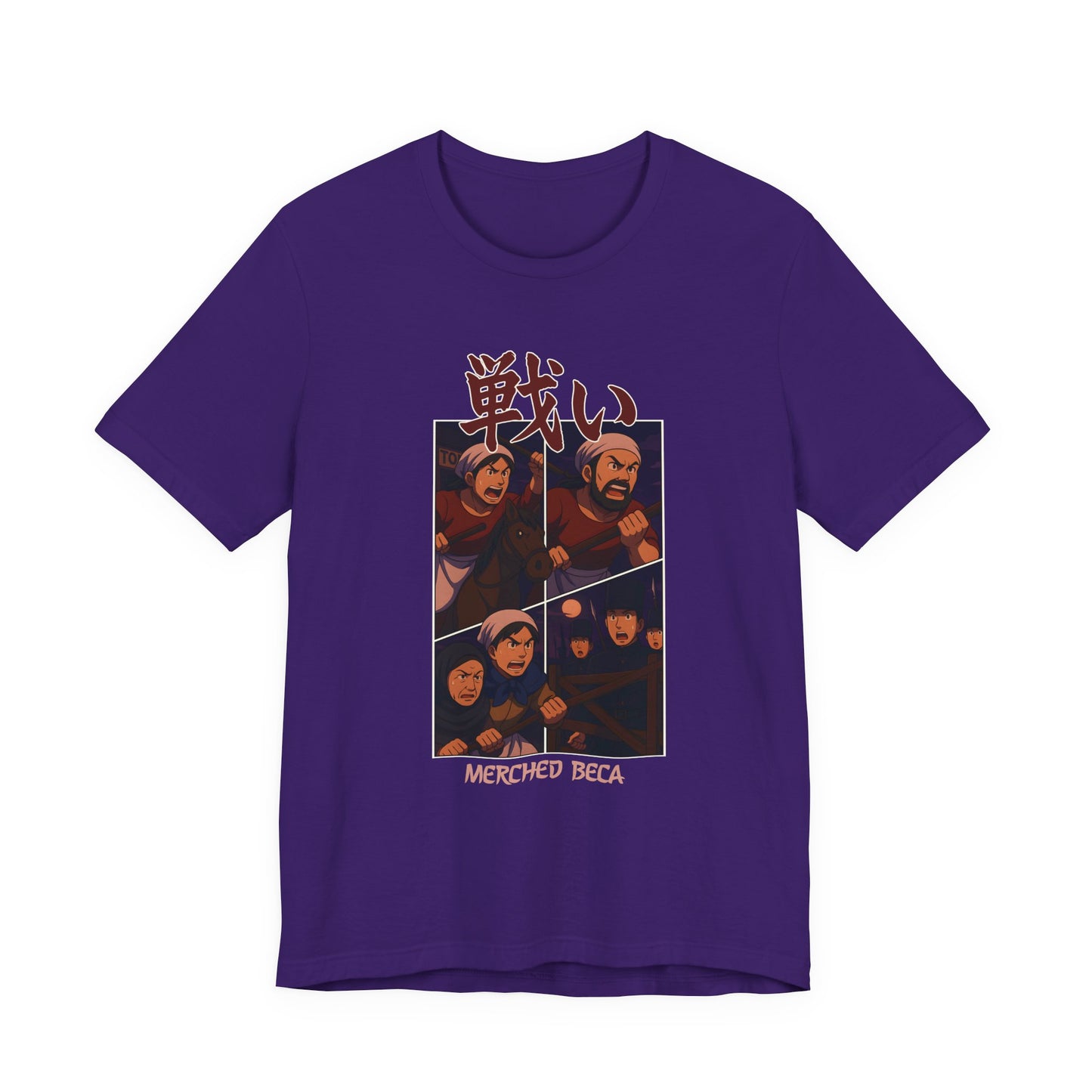 Merched Beca (Rebecca Riots) Anime Battle Unisex T‑Shirt – '戦い'
