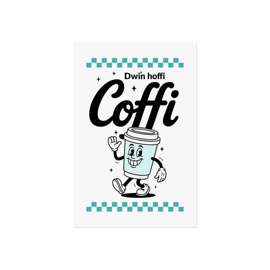'Dwi'n Hoffi Coffi' Retro Kitchen Fine Art Poster