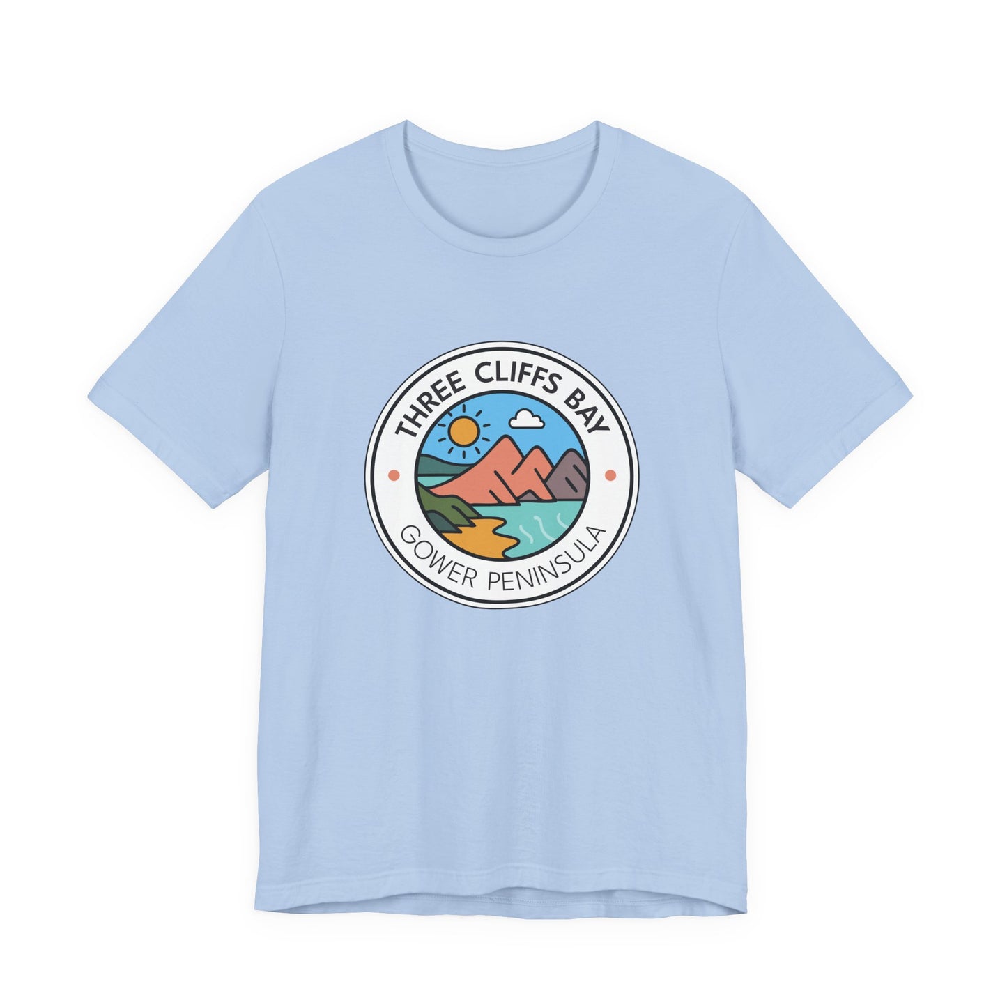 Three Cliffs Bay Graphic Tee (Unisex) — Gower Peninsula Coastal T-Shirt