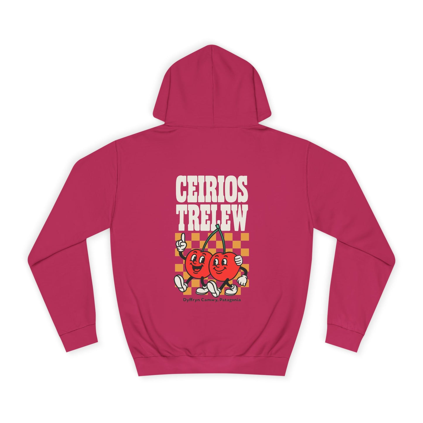 Retro Cherries Patagonia Unisex Hoodie - "Ceirios Trelew" (Double Sided)