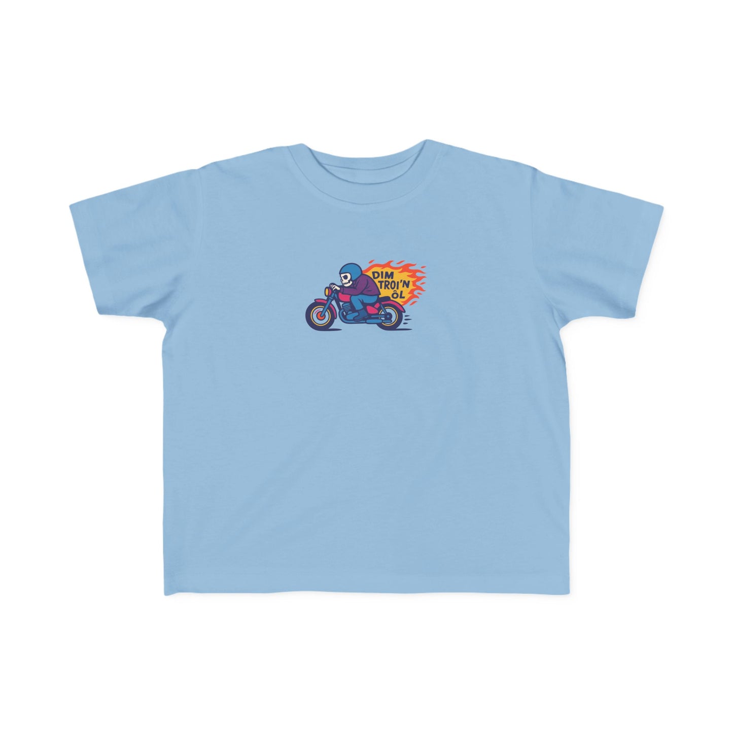 Toddler Skeleton Motorbike T-Shirt - 'Dim Troi'n ôl'