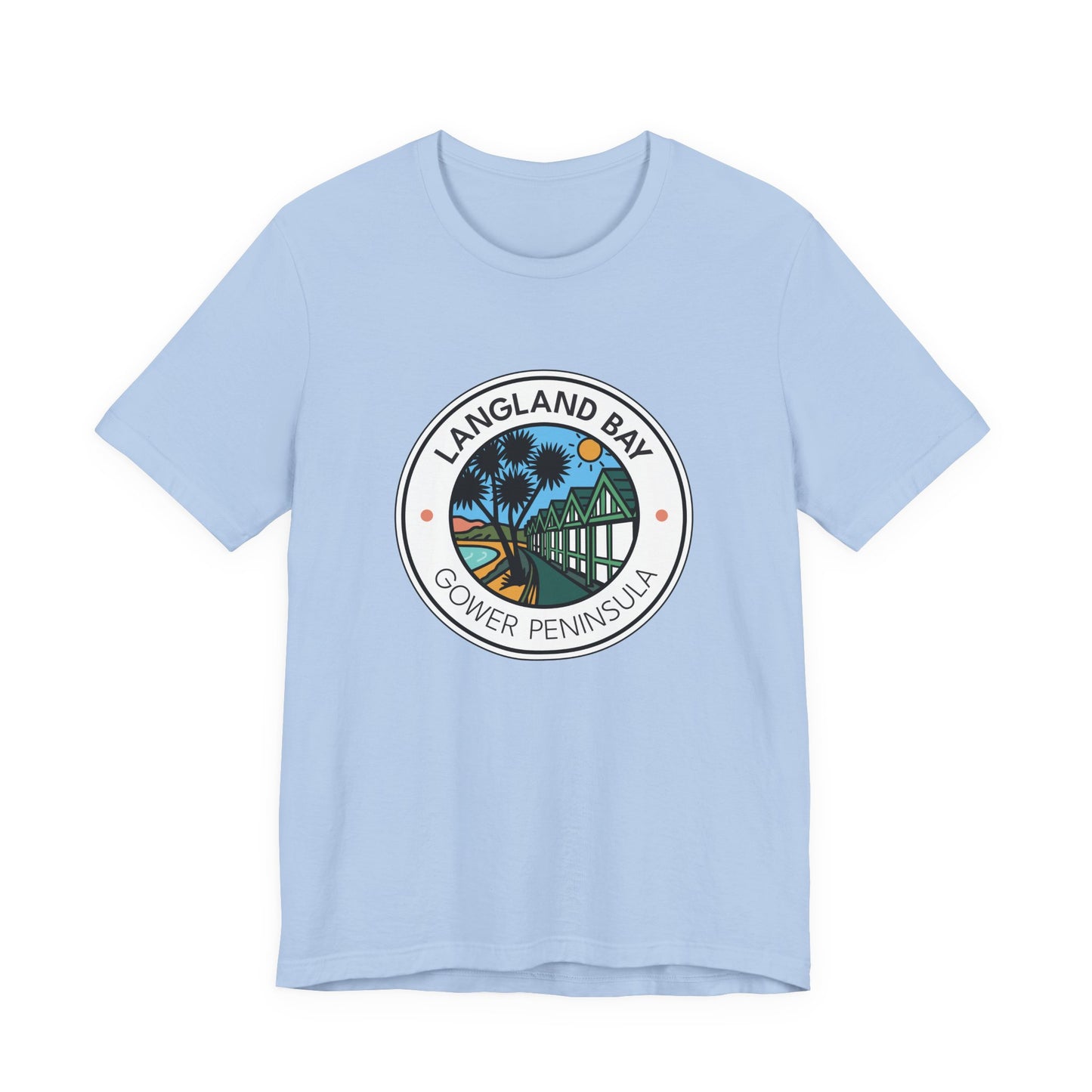 Langland Bay Gower Peninsula Beach T-Shirt (Unisex) - Coastal Surf & Sun Graphic Tee