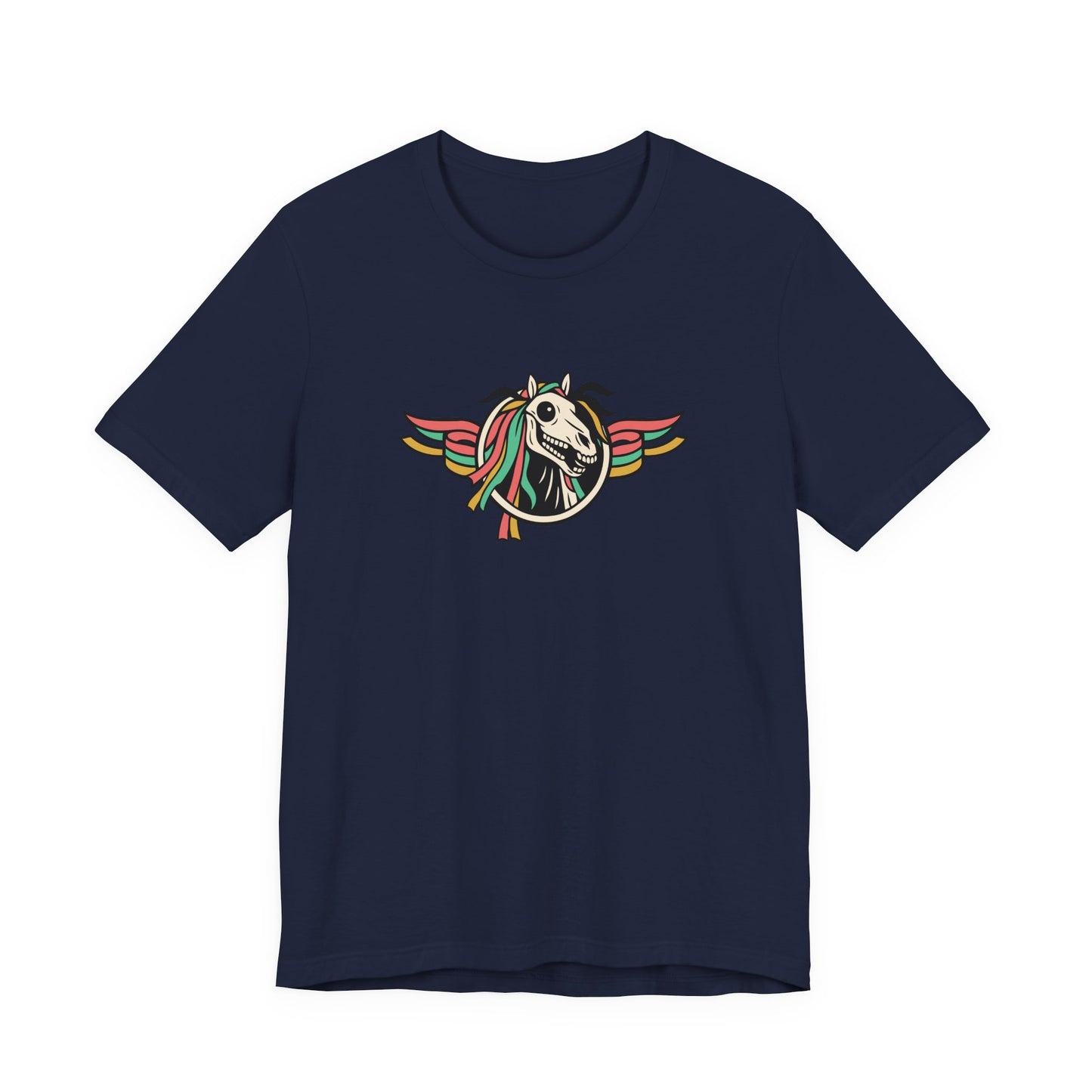 Mari Lwyd Unisex T-Shirt - Winged Horse Skull Graphic Tee