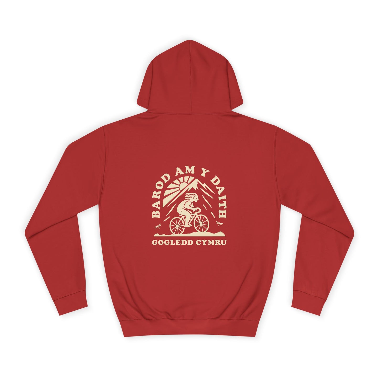 North Wales Cycling Unisex Hoodie -  'Barod Am y Daith' (Double Sided)
