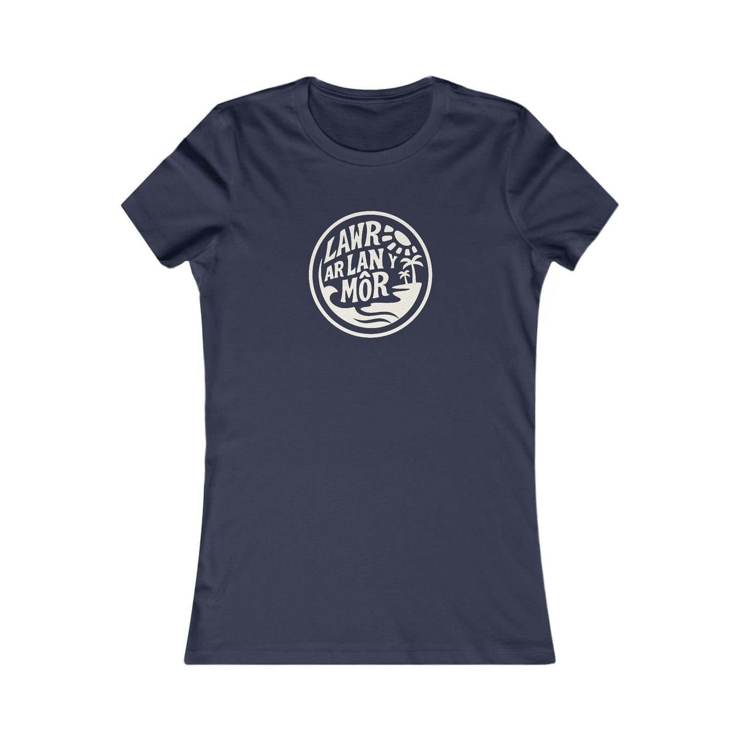 Women's Tee — 'Lawr Ar Lan Môr' Coastal Welsh Vintage Logo
