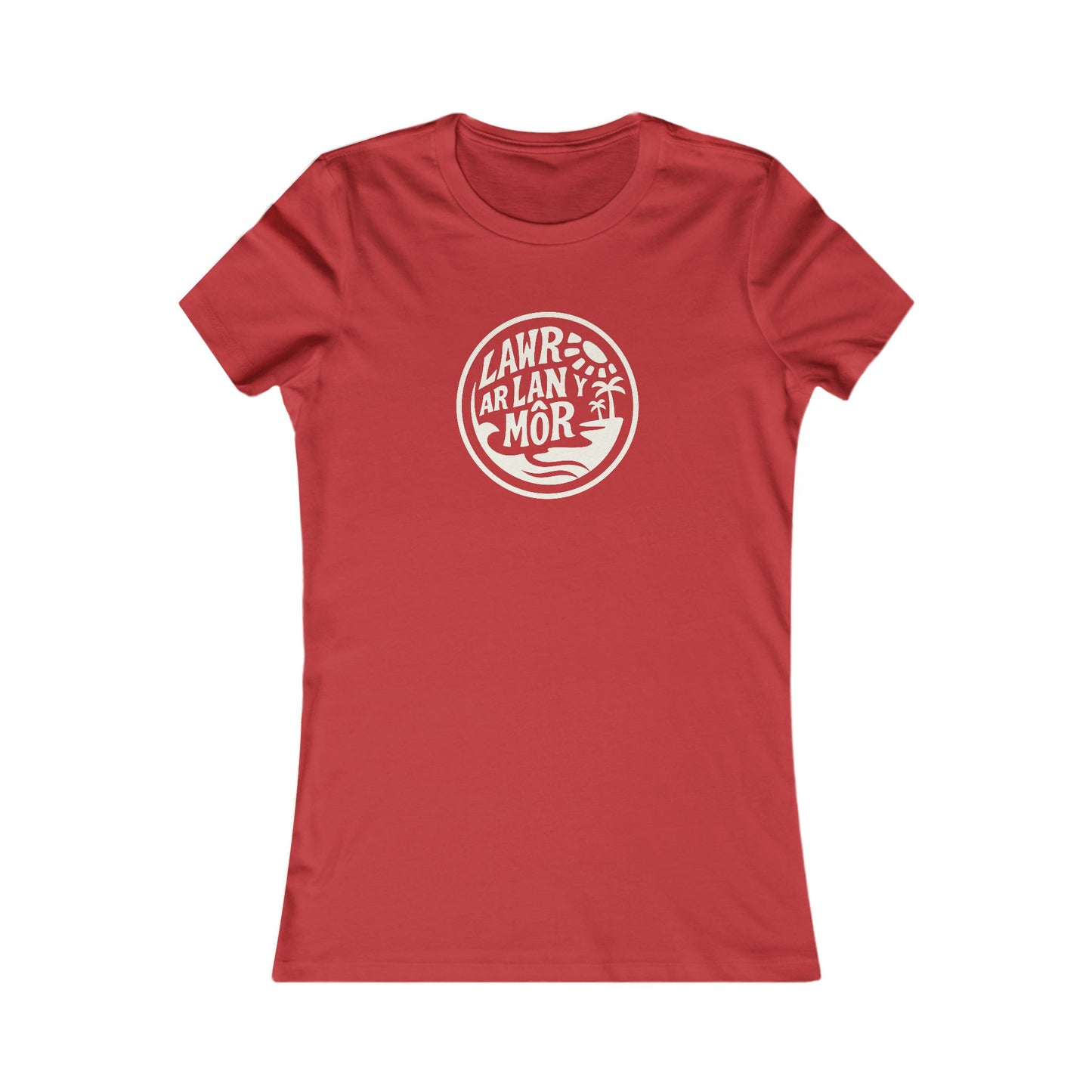 Women's Tee — 'Lawr Ar Lan Môr' Coastal Welsh Vintage Logo
