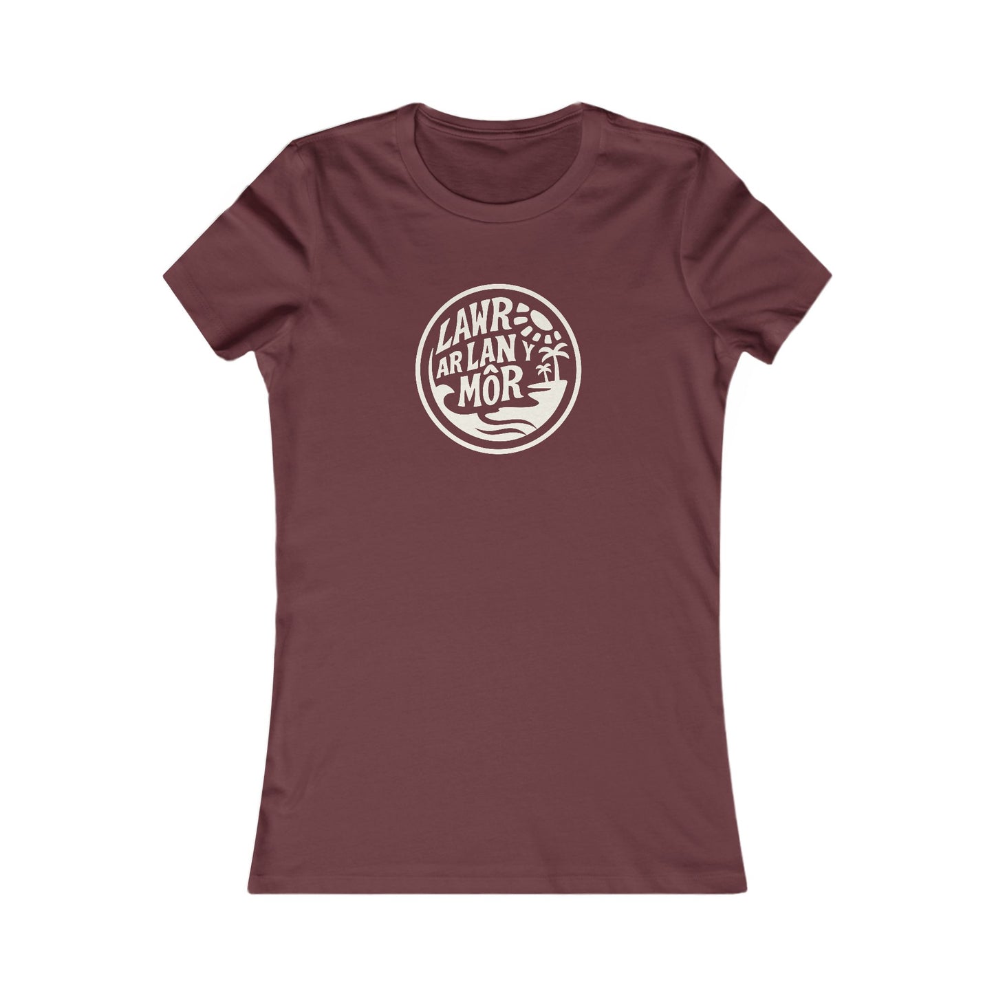 Women's Tee — 'Lawr Ar Lan Môr' Coastal Welsh Vintage Logo