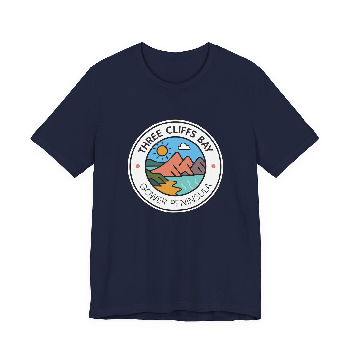 Three Cliffs Bay Graphic Tee (Unisex) — Gower Peninsula Coastal T-Shirt