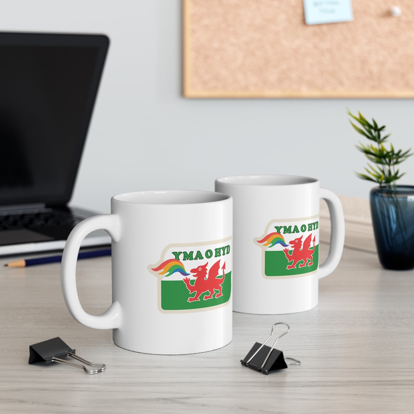 Yma O Hyd Welsh Dragon Rainbow Mug