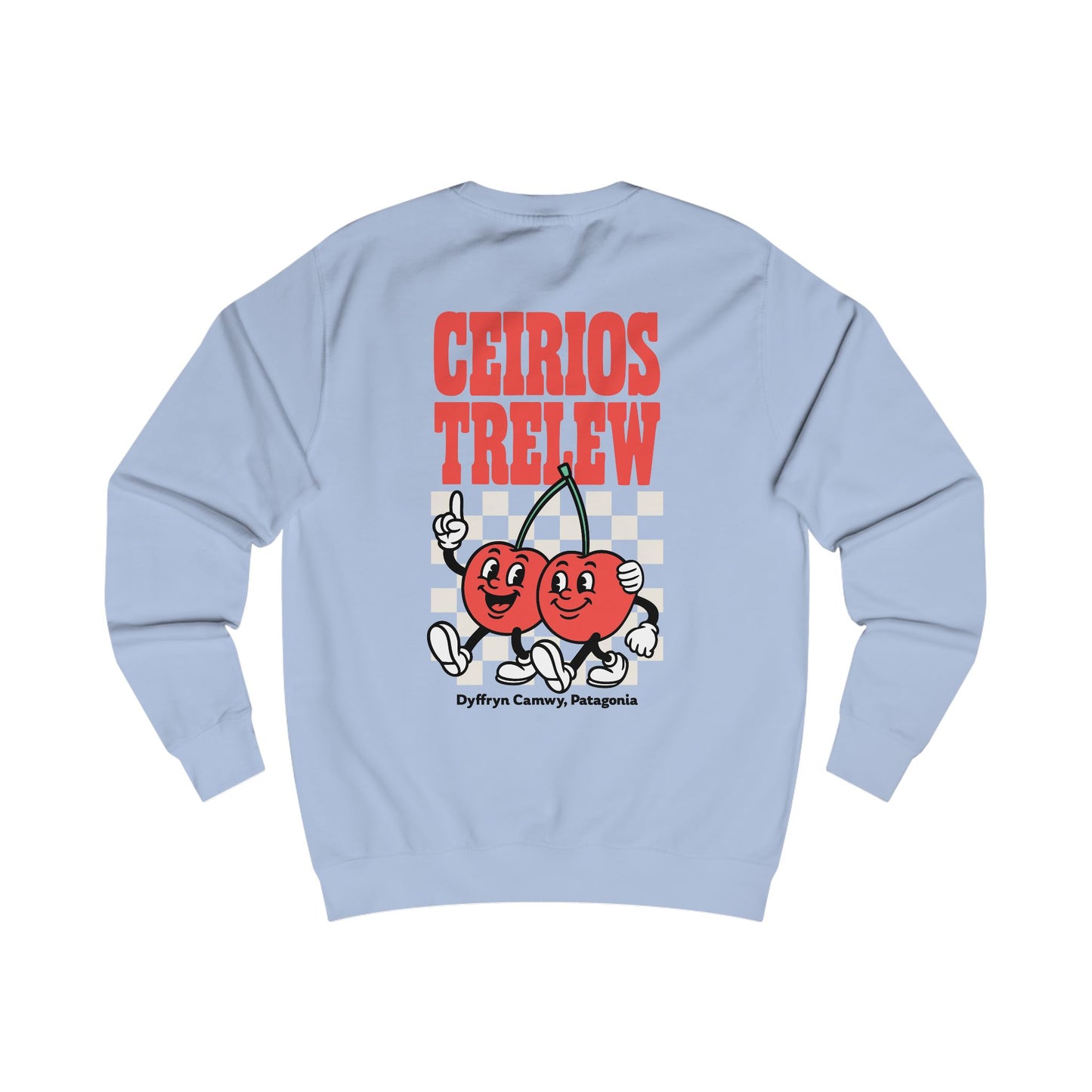 Retro Cherry Unisex Sweatshirt - 'Ceirios Trelew, Patagonia' (Double Sided)