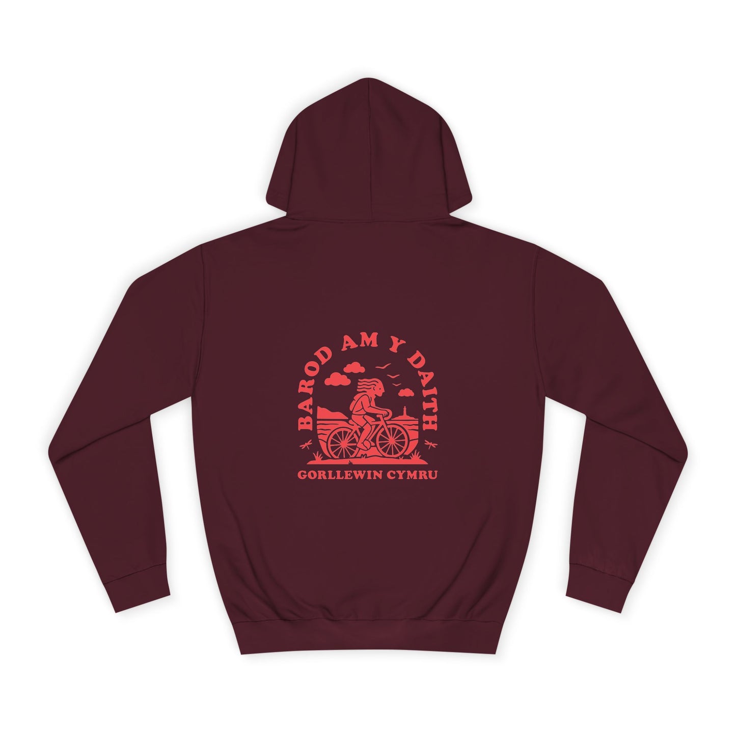 West Wales Cycling Unisex Hoodie - 'Barod Am Y Daith' (Double Sided)