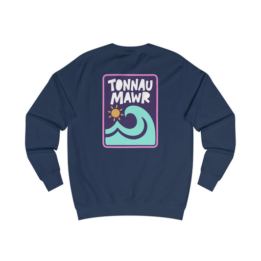 Tonnau Mawr Wave Sweatshirt - Welsh Surf Unisex Crewneck (Double Sided)