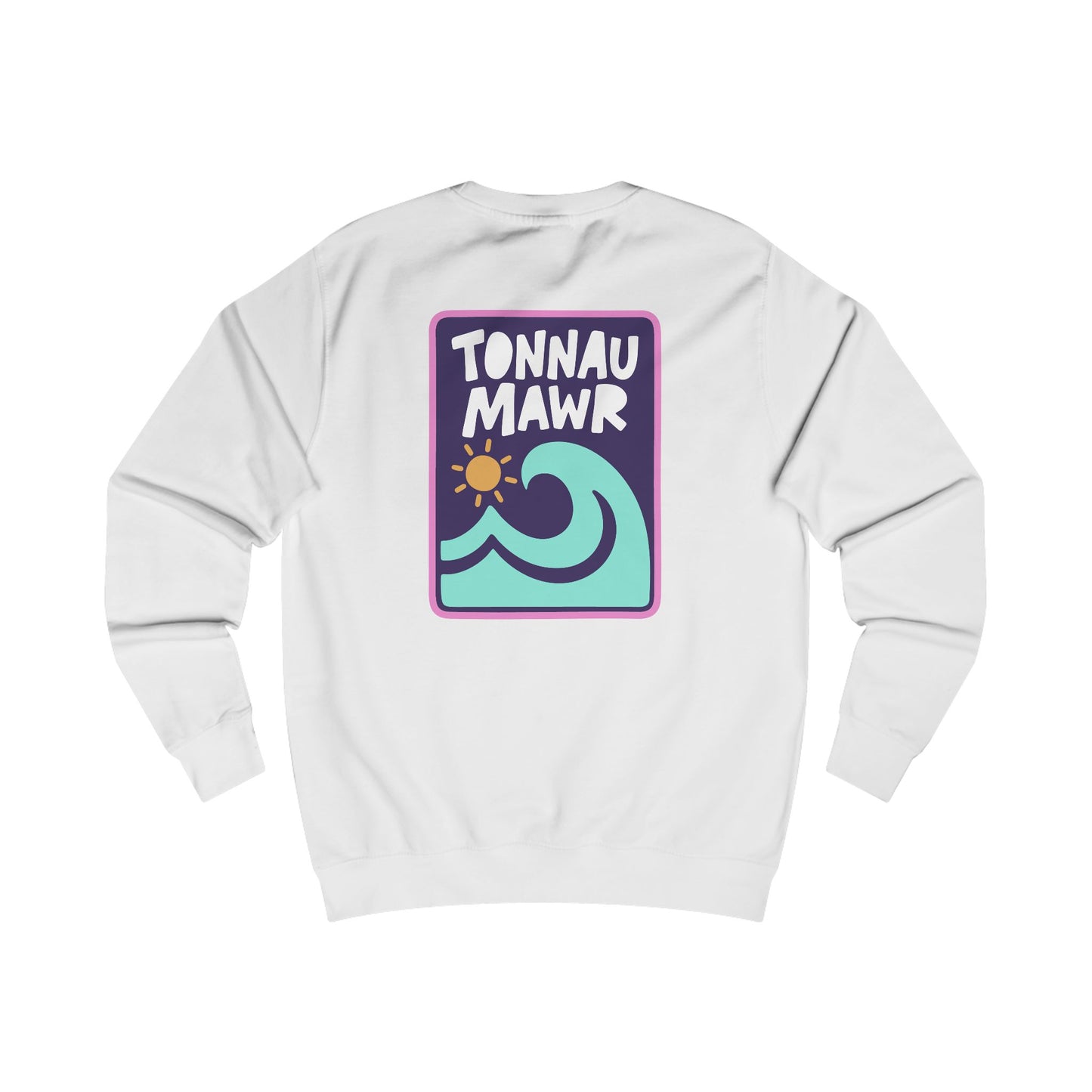 Tonnau Mawr Wave Sweatshirt - Welsh Surf Unisex Crewneck (Double Sided)
