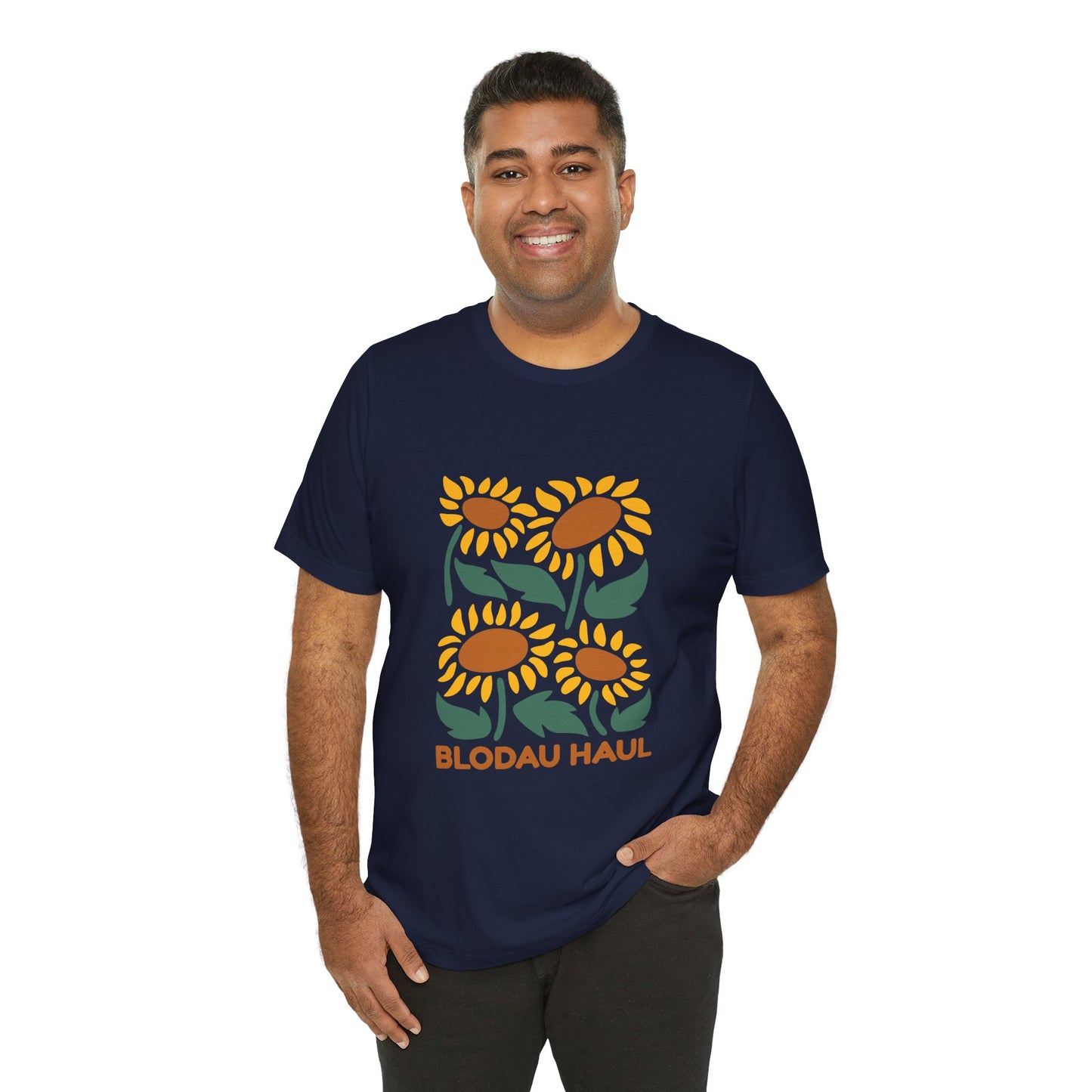 Sunflower Graphic Tee — 'Blodau Haul' Welsh Floral T‑Shirt