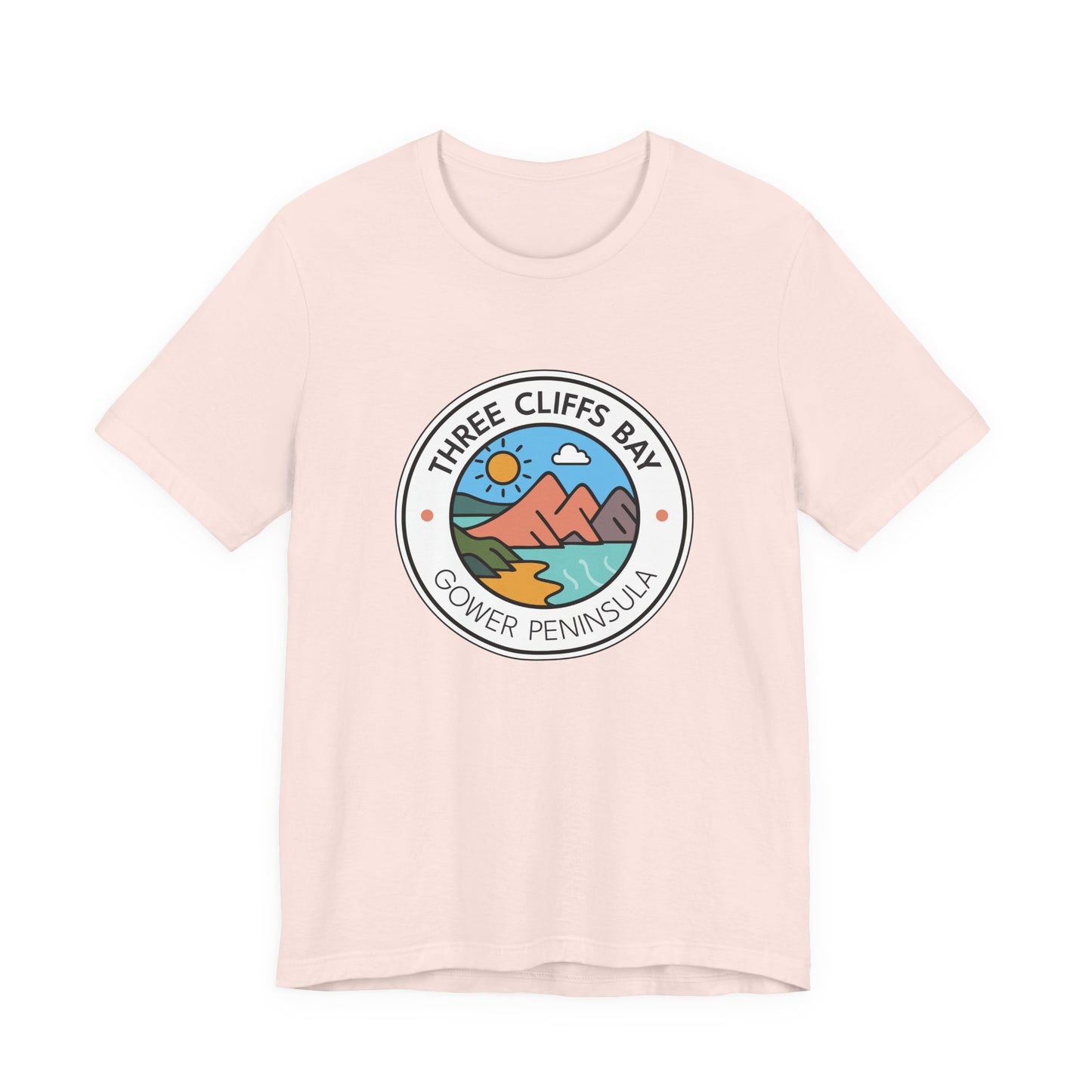Three Cliffs Bay Graphic Tee (Unisex) — Gower Peninsula Coastal T-Shirt