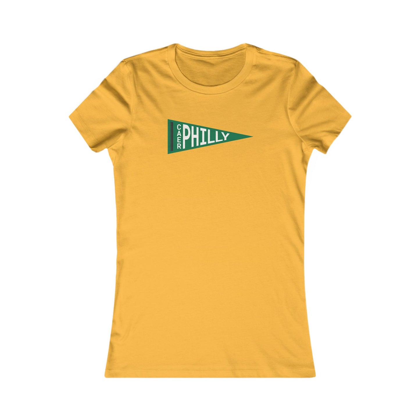 Women's Caerphilly Pennant Tee - Retro Green 'Philly' Graphic