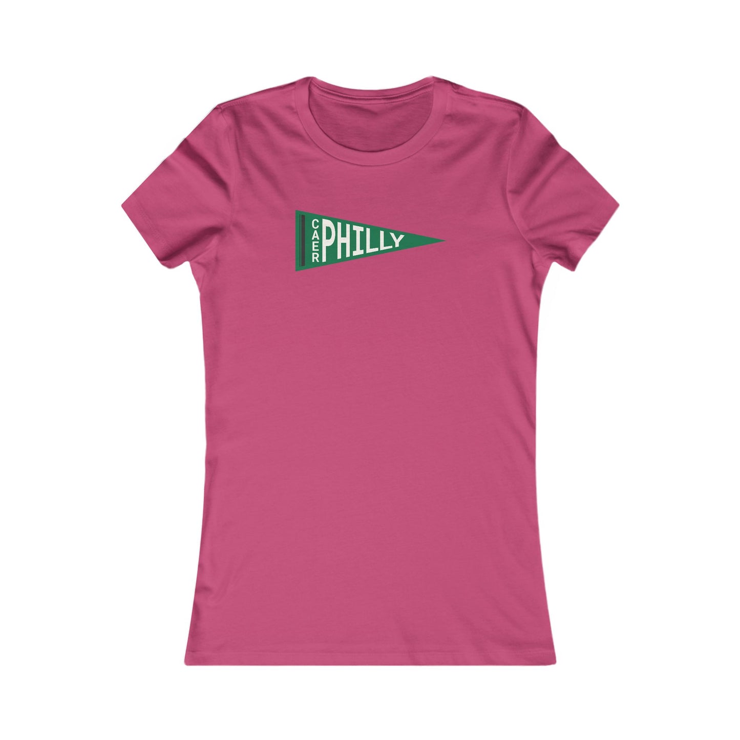 Women's Caerphilly Pennant Tee - Retro Green 'Philly' Graphic