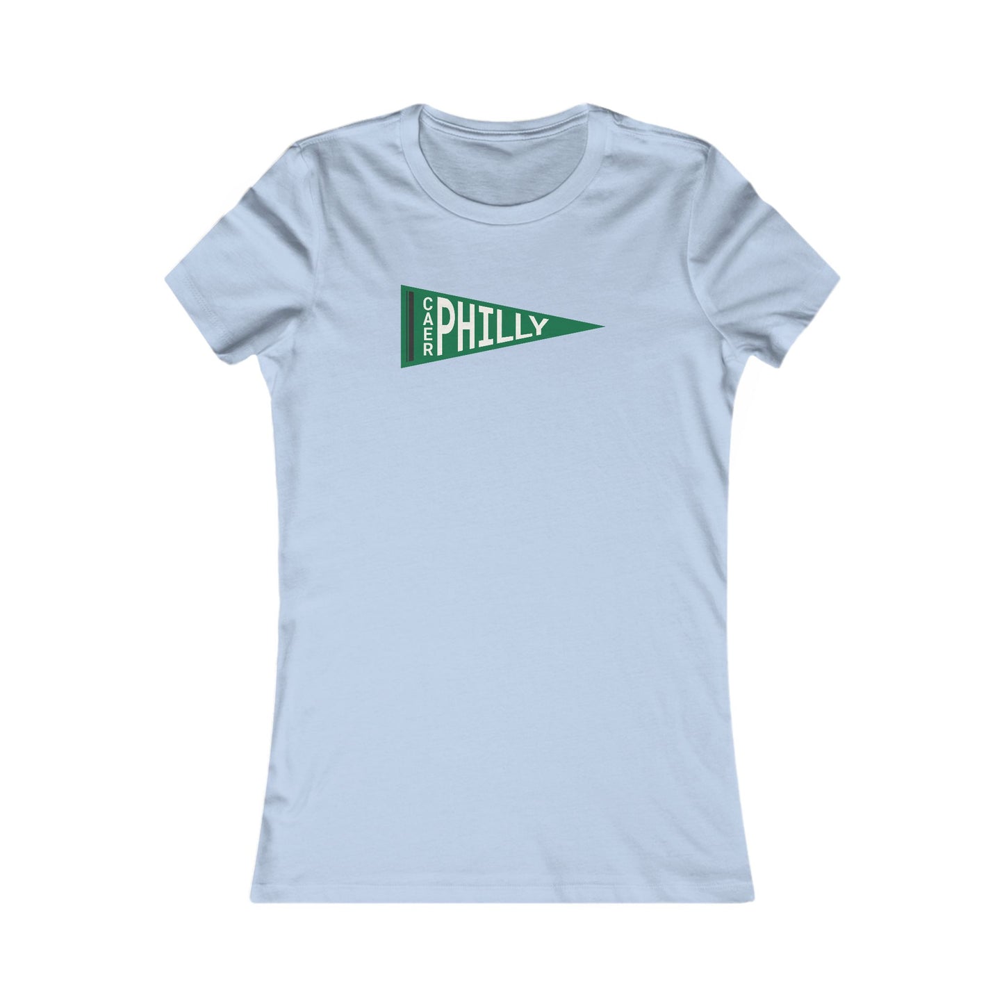 Women's Caerphilly Pennant Tee - Retro Green 'Philly' Graphic