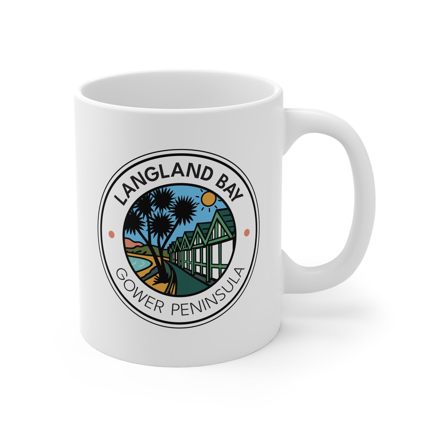 Langland Bay Mug — Gower Peninsula Minimalist Design