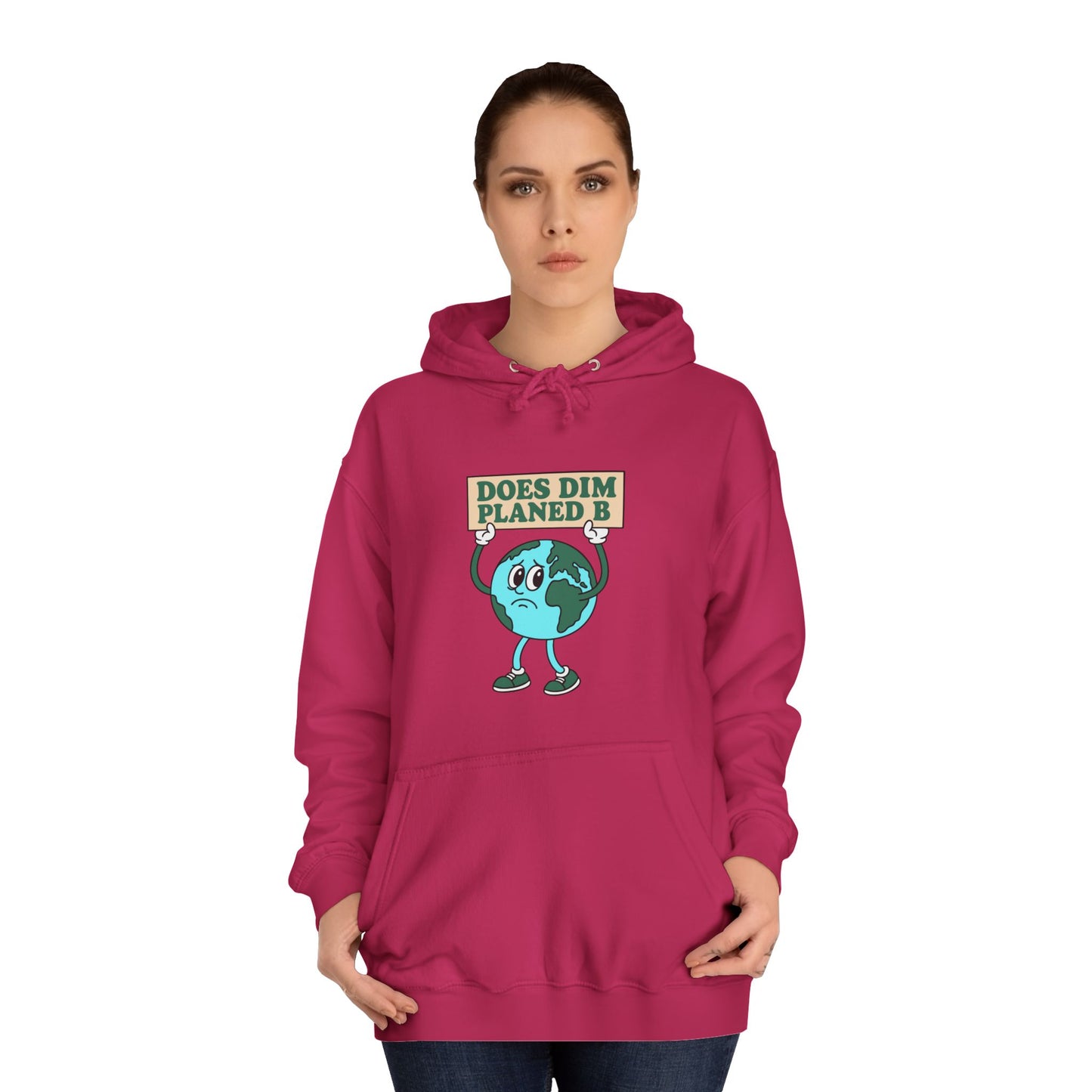 Retro Planet Earth Cartoon Hoodie — "Does Dim Planed B"