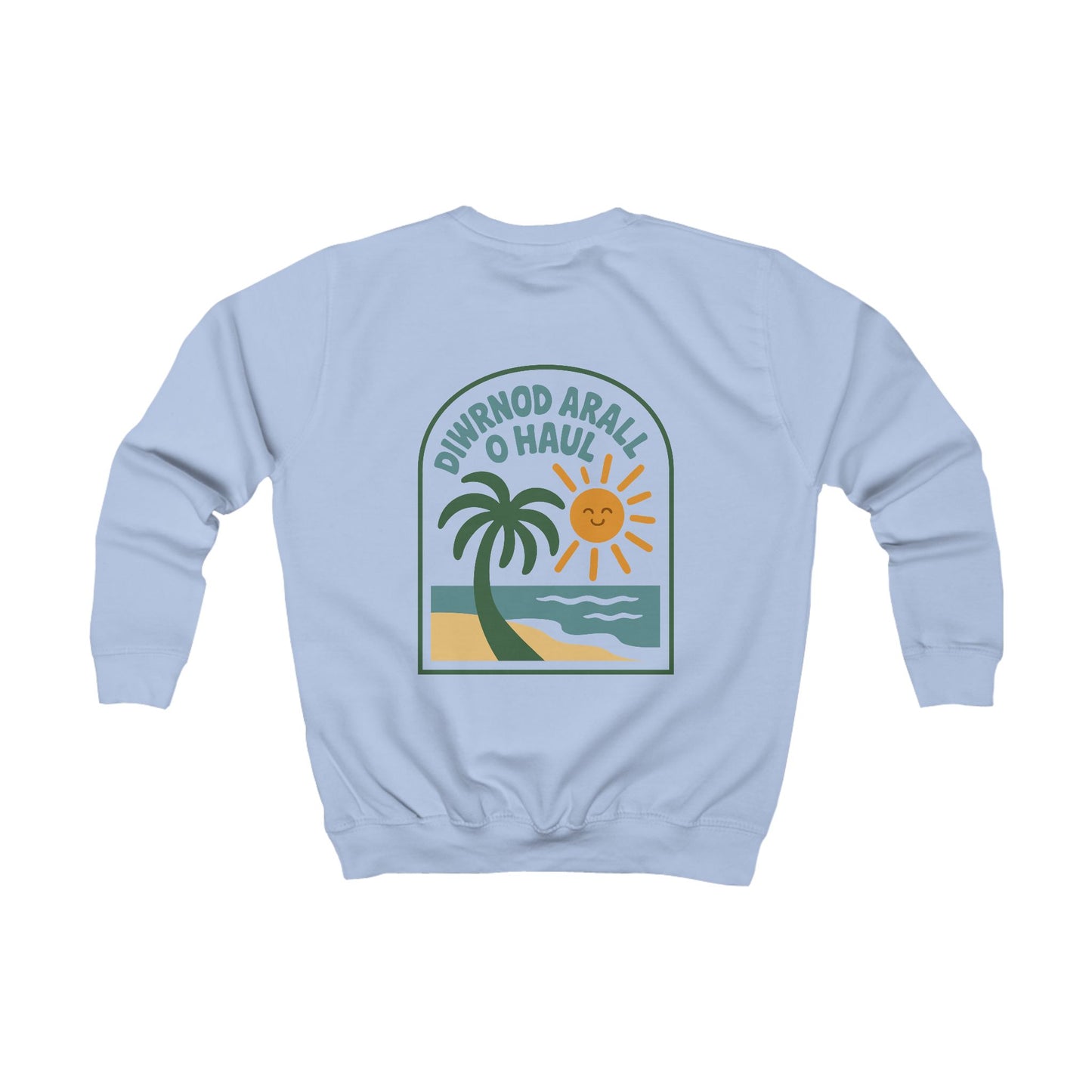 Kids Welsh Beach Jumper | "Diwrnod Arall O Haul" (Double Sided)