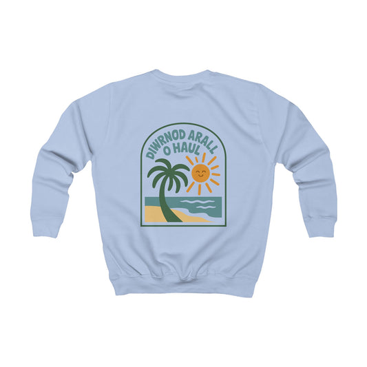 Kids Welsh Beach Jumper | "Diwrnod Arall O Haul" (Double Sided)