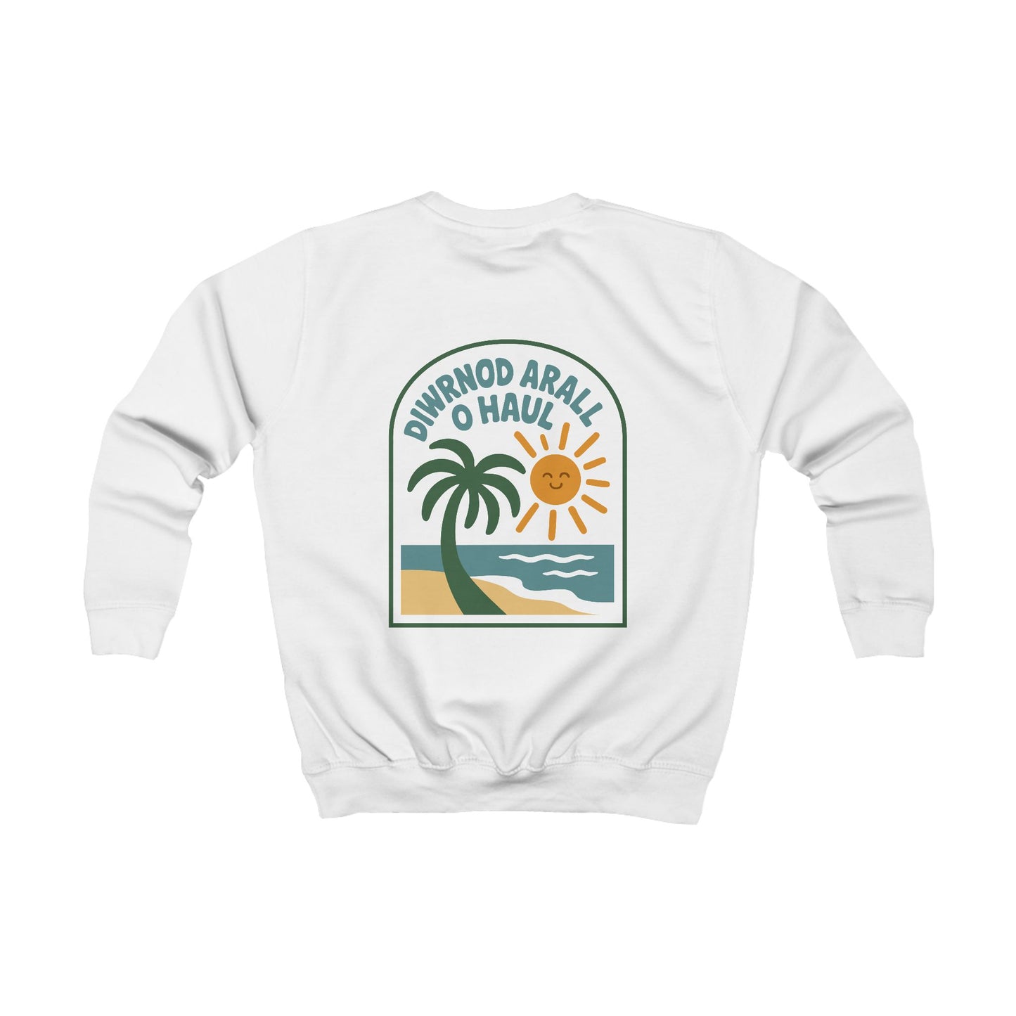 Kids Welsh Beach Jumper | "Diwrnod Arall O Haul" (Double Sided)
