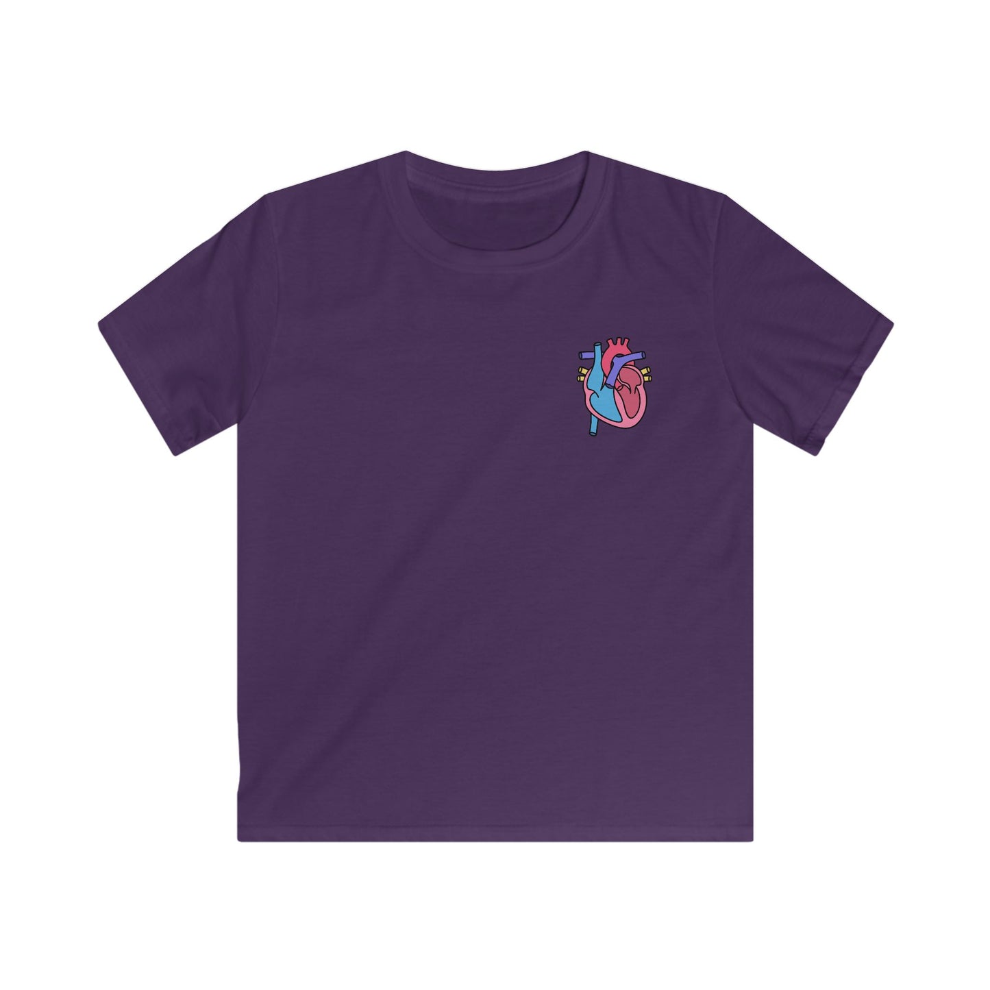 Kids Heart Anatomy Tee - Welsh Labeled Heart Diagram