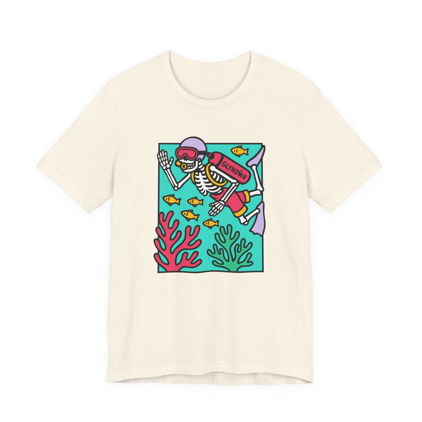 Skeleton Glyndŵr Scuba Diver Unisex Tee