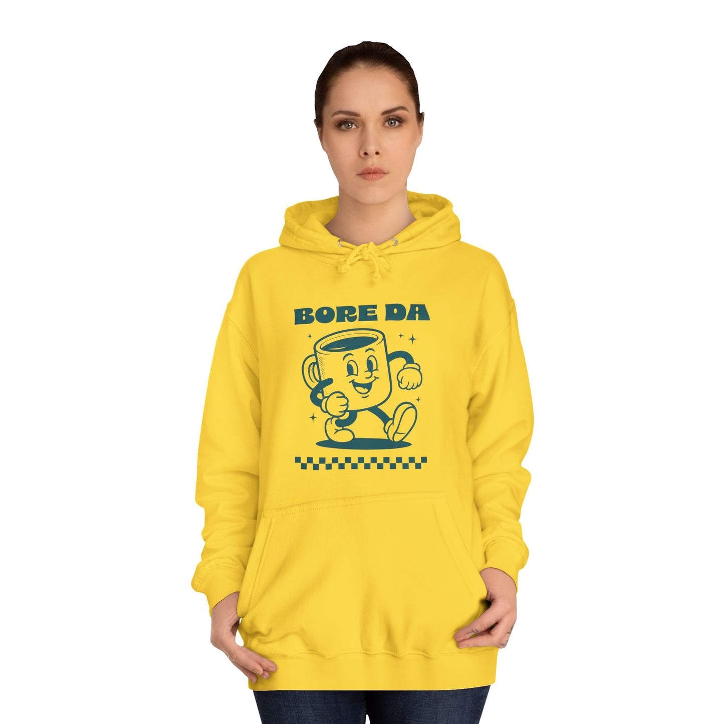 Vintage Coffee Mug Unisex Hoodie - 'Bore Da' Welsh Text