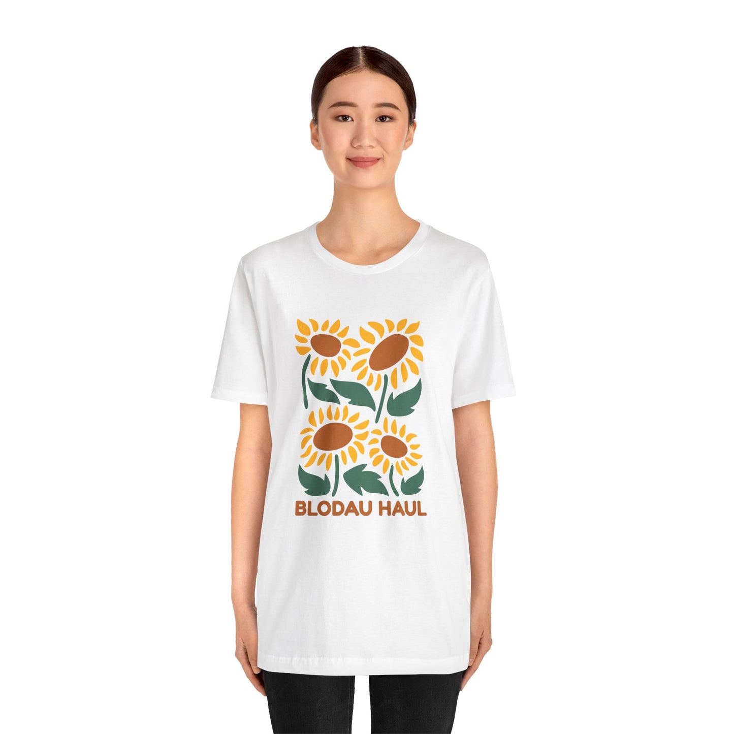 Sunflower Graphic Tee - 'Blodau Haul' Welsh Floral T‑Shirt
