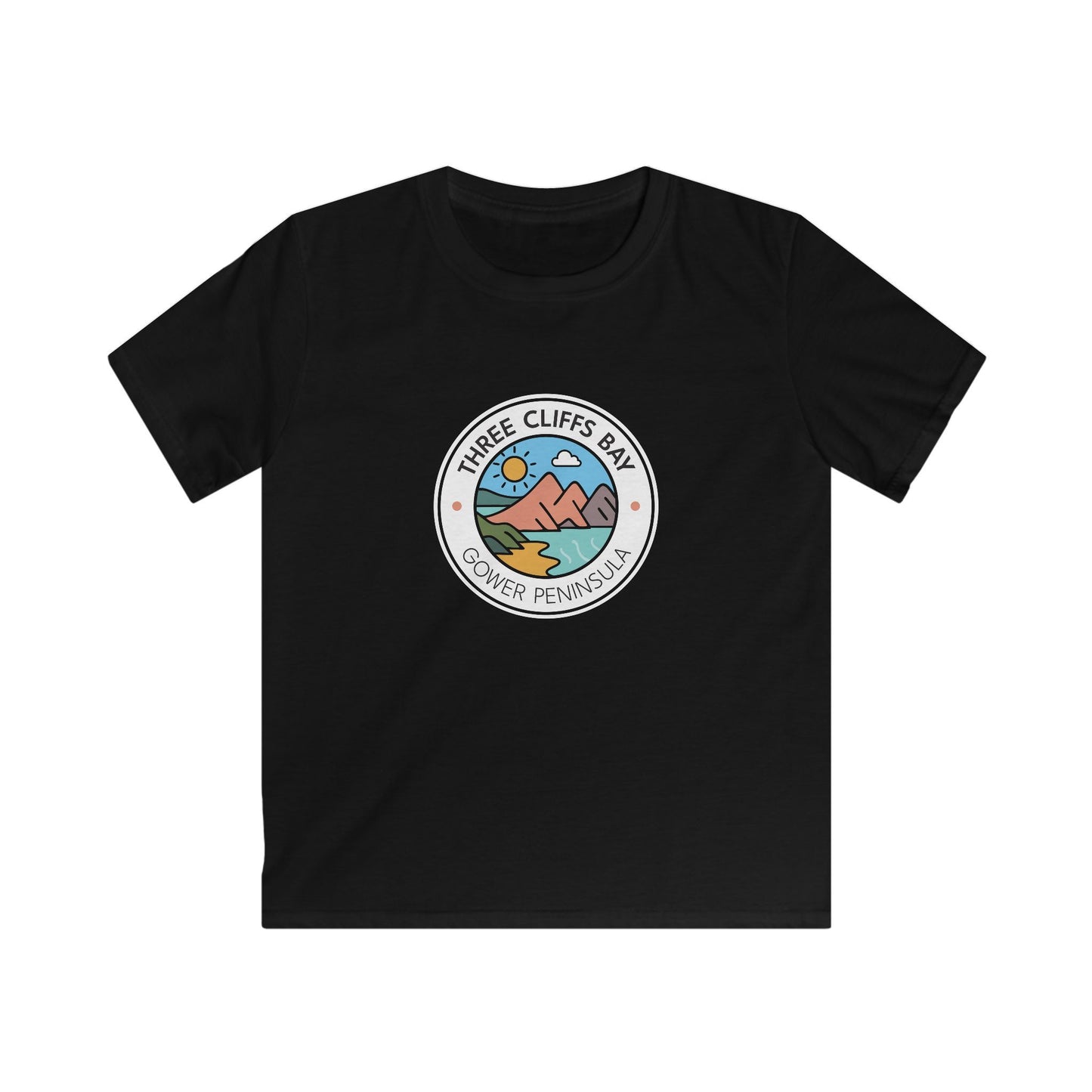 Kids T-Shirt— Three Cliffs Bay, Swansea Beach Graphic Tee