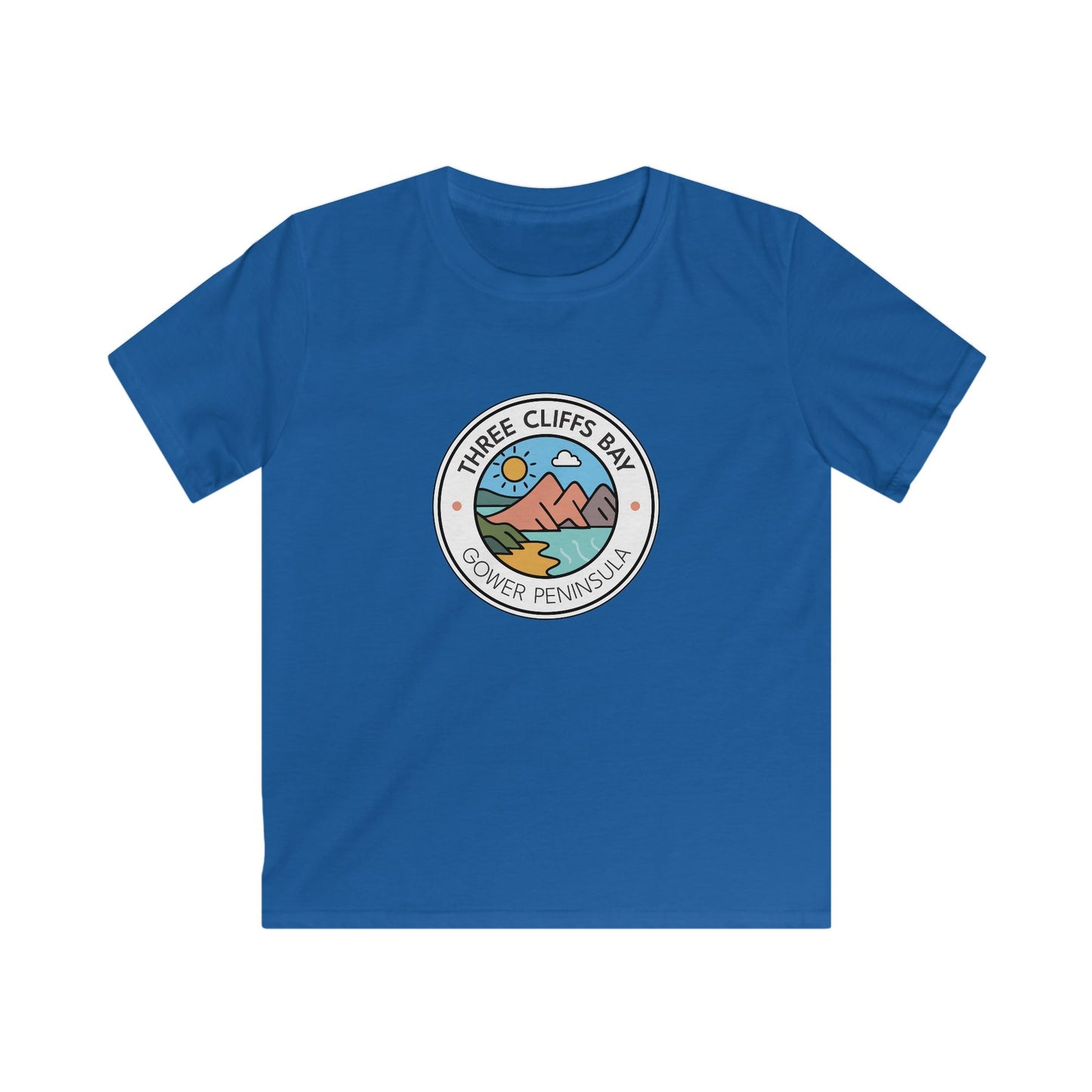 Kids T-Shirt— Three Cliffs Bay, Swansea Beach Graphic Tee