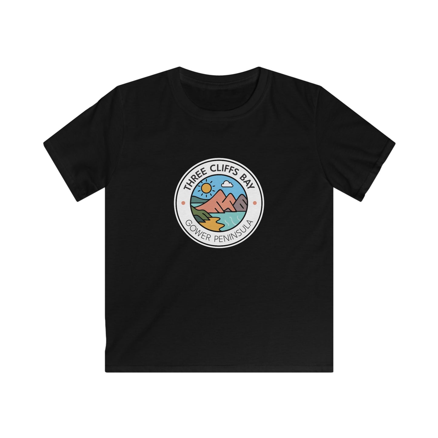 Kids T-Shirt— Three Cliffs Bay, Swansea Beach Graphic Tee