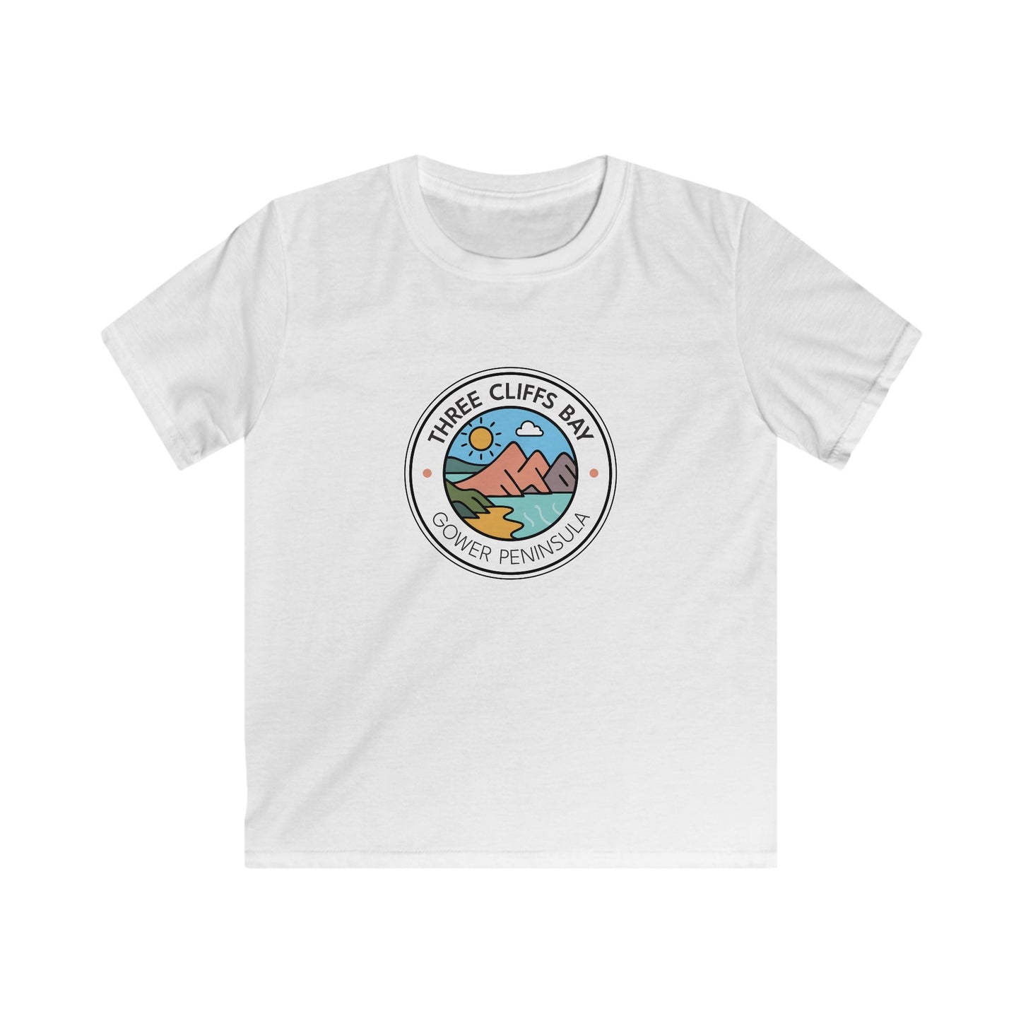 Kids T-Shirt— Three Cliffs Bay, Swansea Beach Graphic Tee