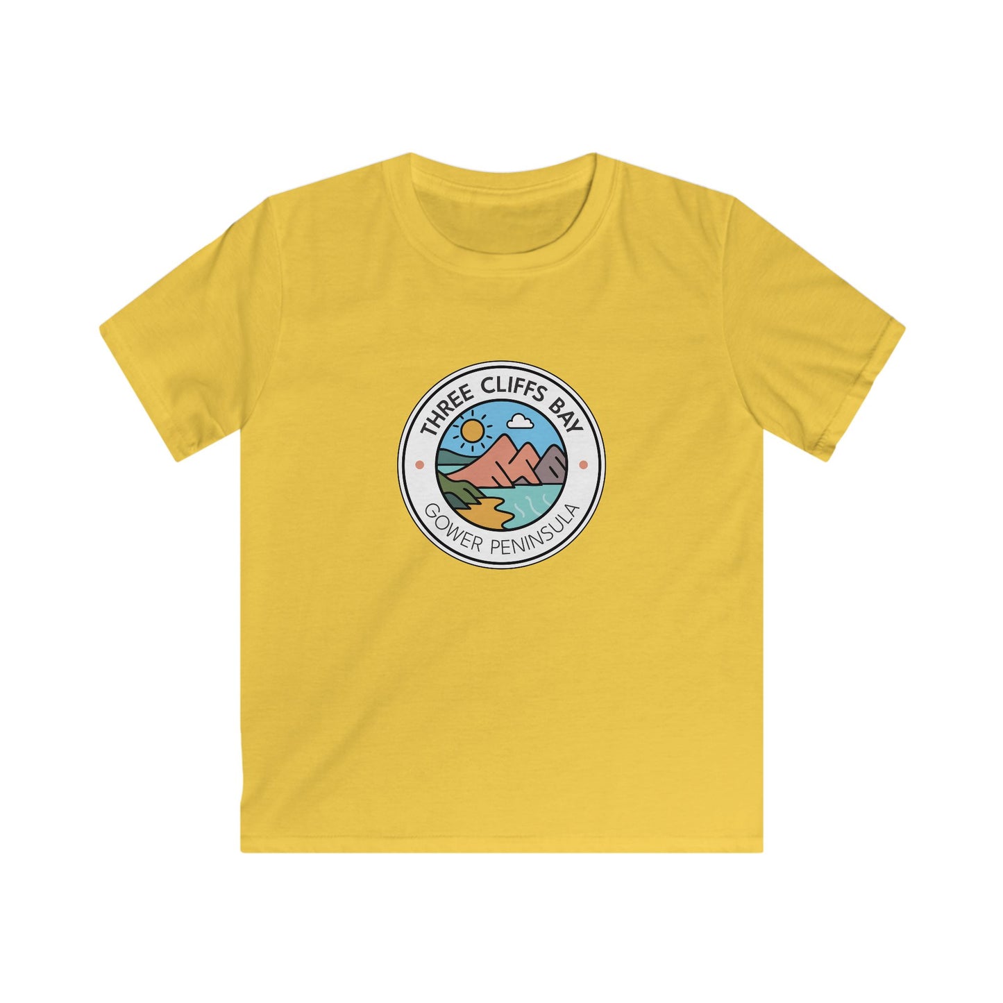 Kids T-Shirt— Three Cliffs Bay, Swansea Beach Graphic Tee