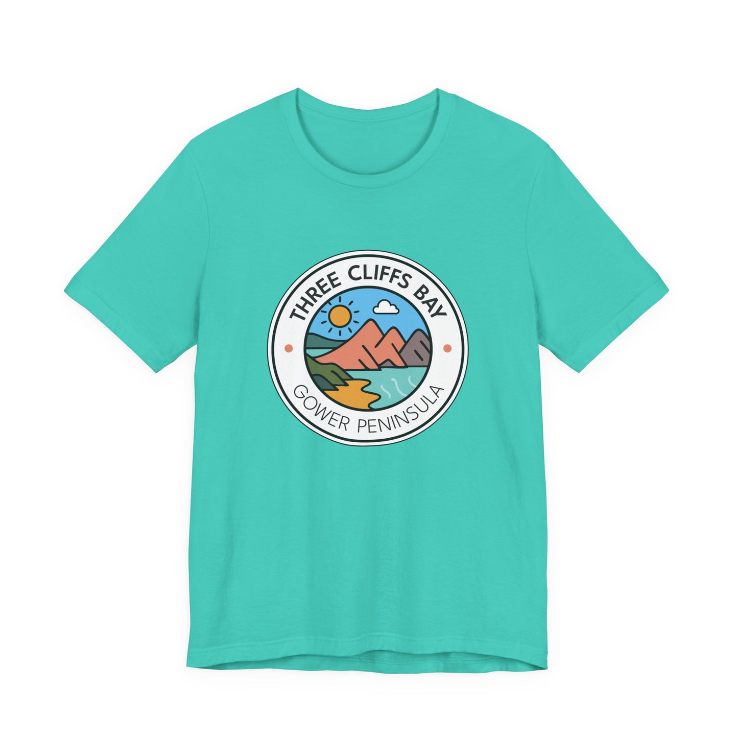 Three Cliffs Bay Graphic Tee (Unisex) — Gower Peninsula Coastal T-Shirt