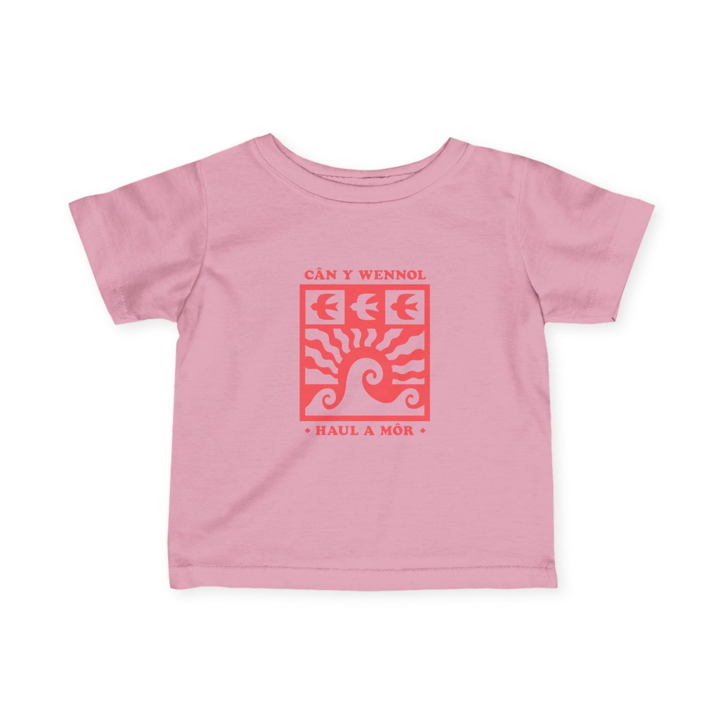 Retro Sun & Wave Toddler T-Shirt - Welsh Language - Cân Y Wennol