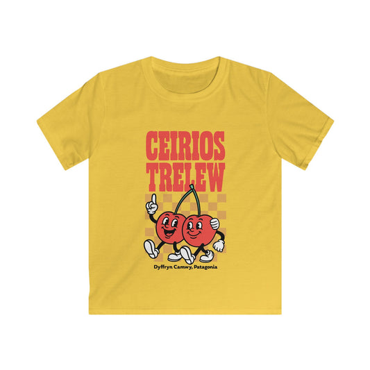 Retro Kids Cherries Tee - Ceirios Trelew (Patagonia) - Cartoon T-Shirt