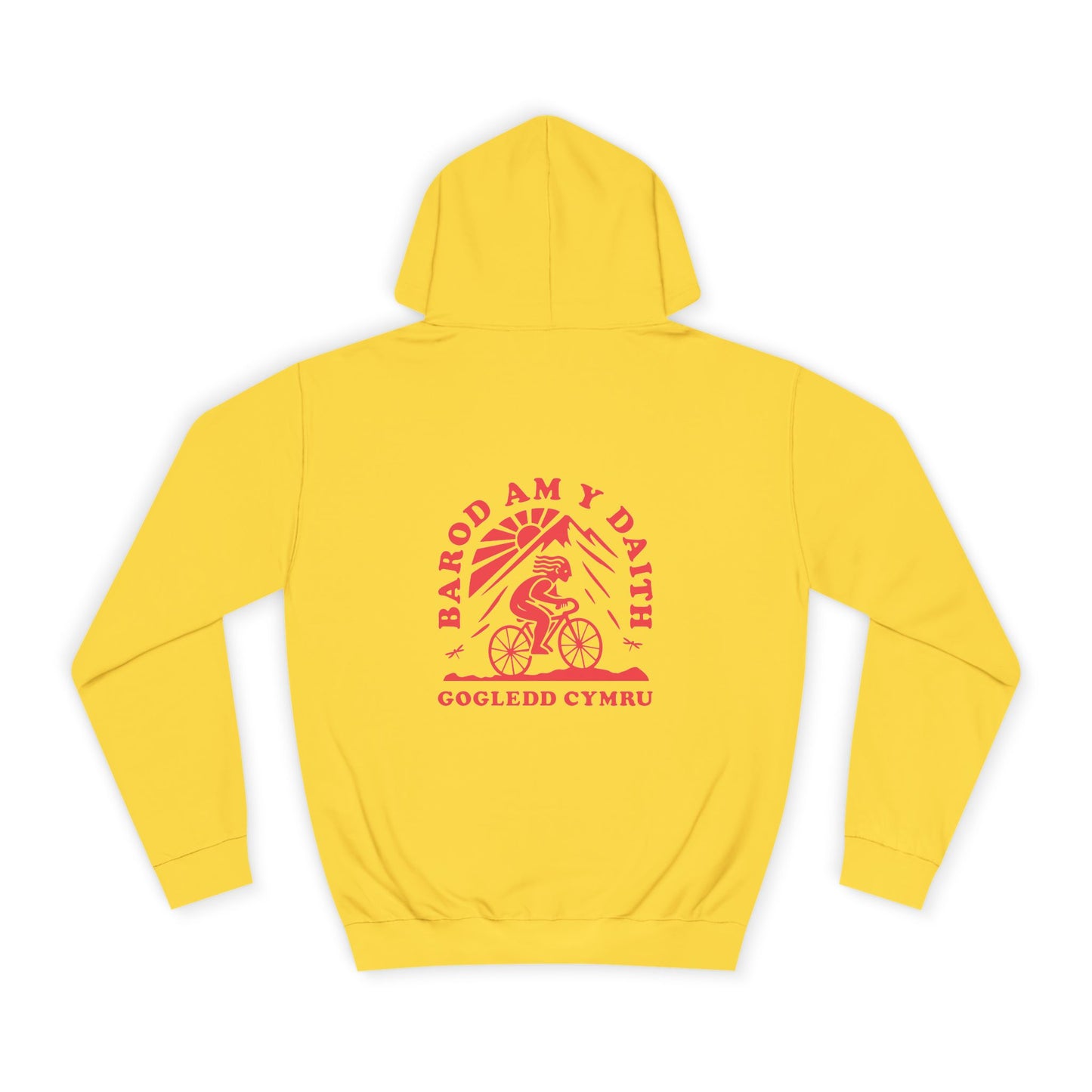 North Wales Cycling Unisex Hoodie -  'Barod Am y Daith' (Double Sided)