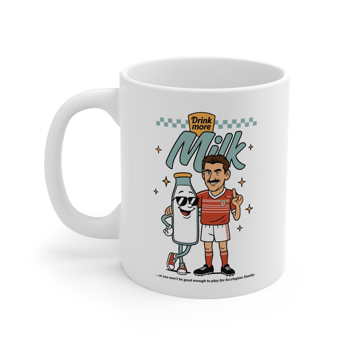Drink More Milk Mug - Retro Ian Rush Advert