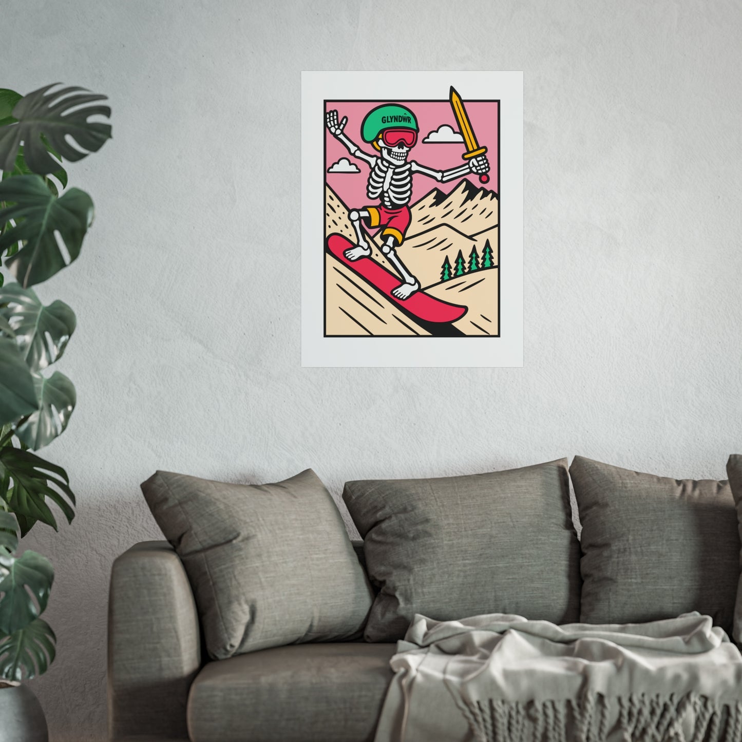 Owain Glyndŵr Snowboarder Fine Art Poster