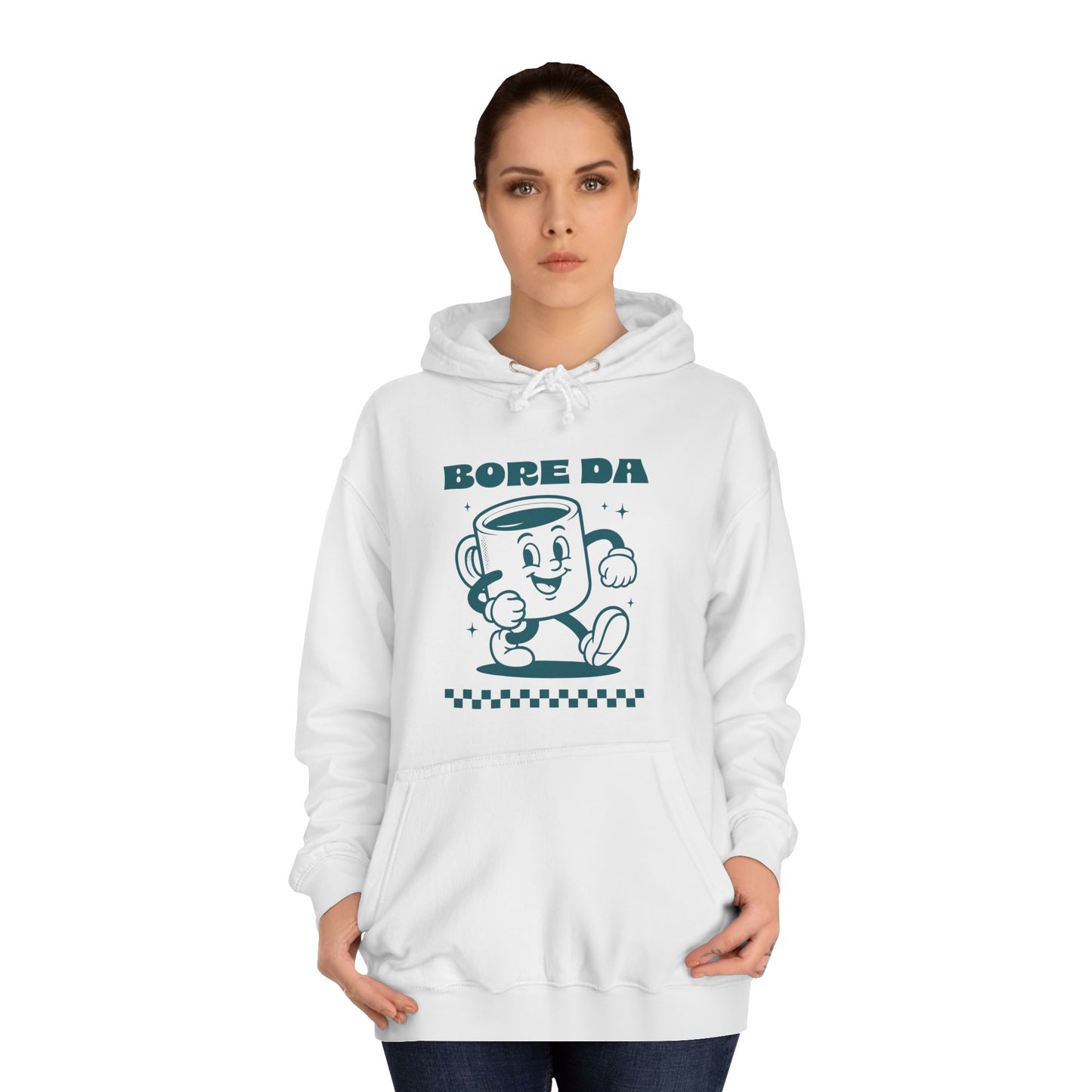 Vintage Coffee Mug Unisex Hoodie - 'Bore Da' Welsh Text