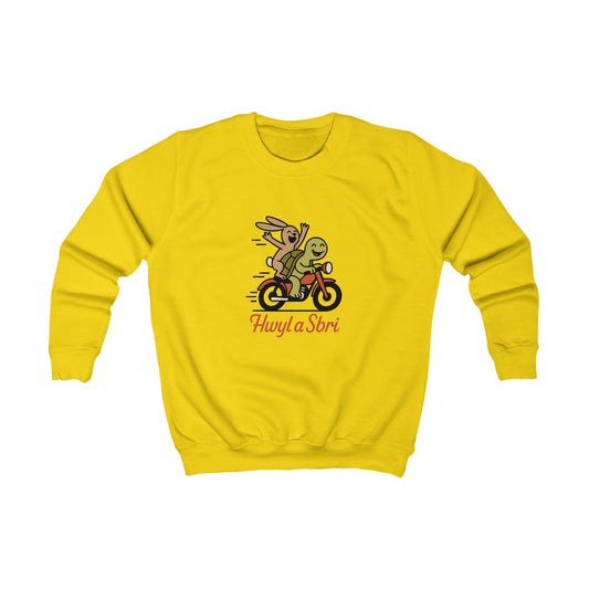 Kids 'Hwyl a Sbri' Sweatshirt - Cute Tortoise & Hare