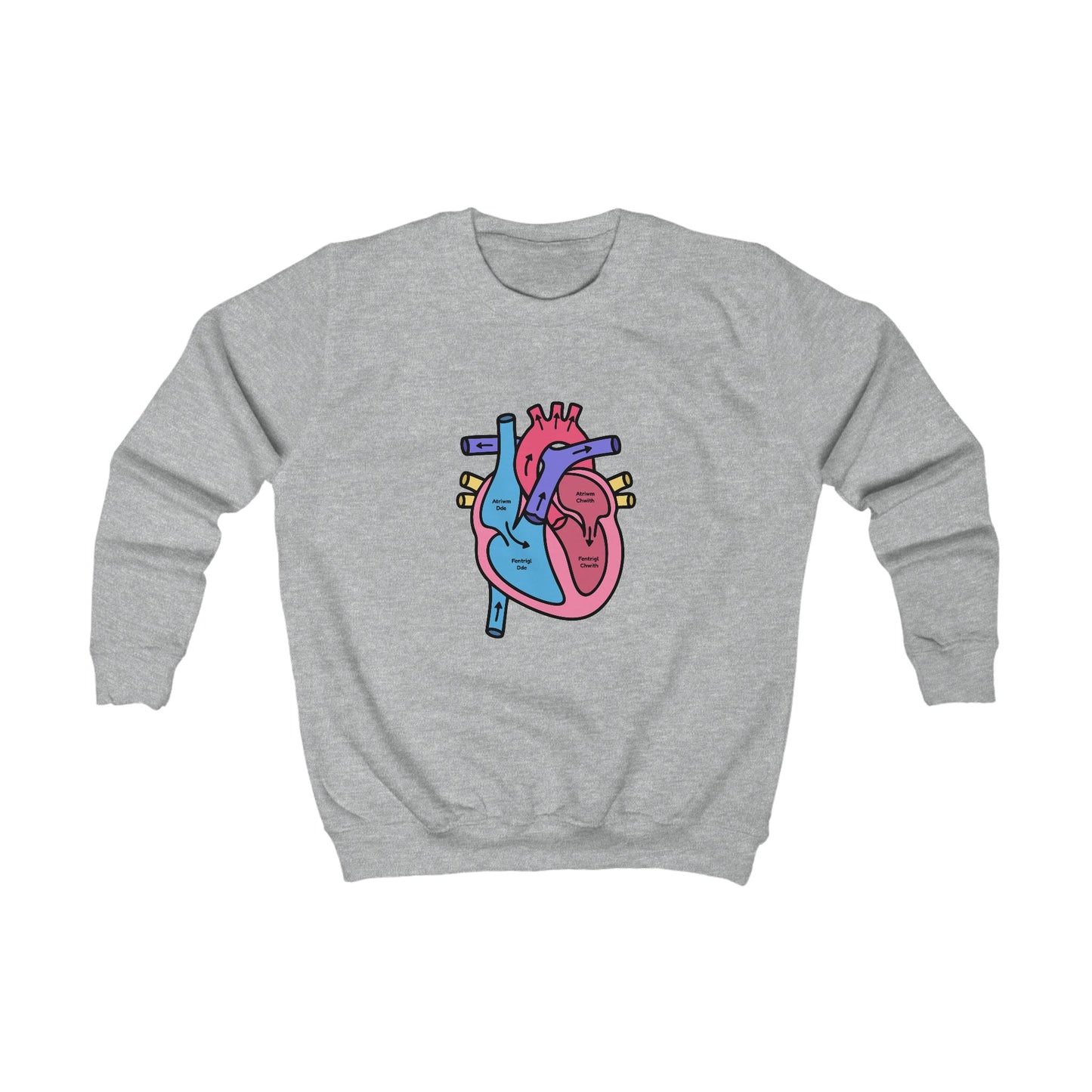 Kids Labelled Heart Jumper - Welsh Text